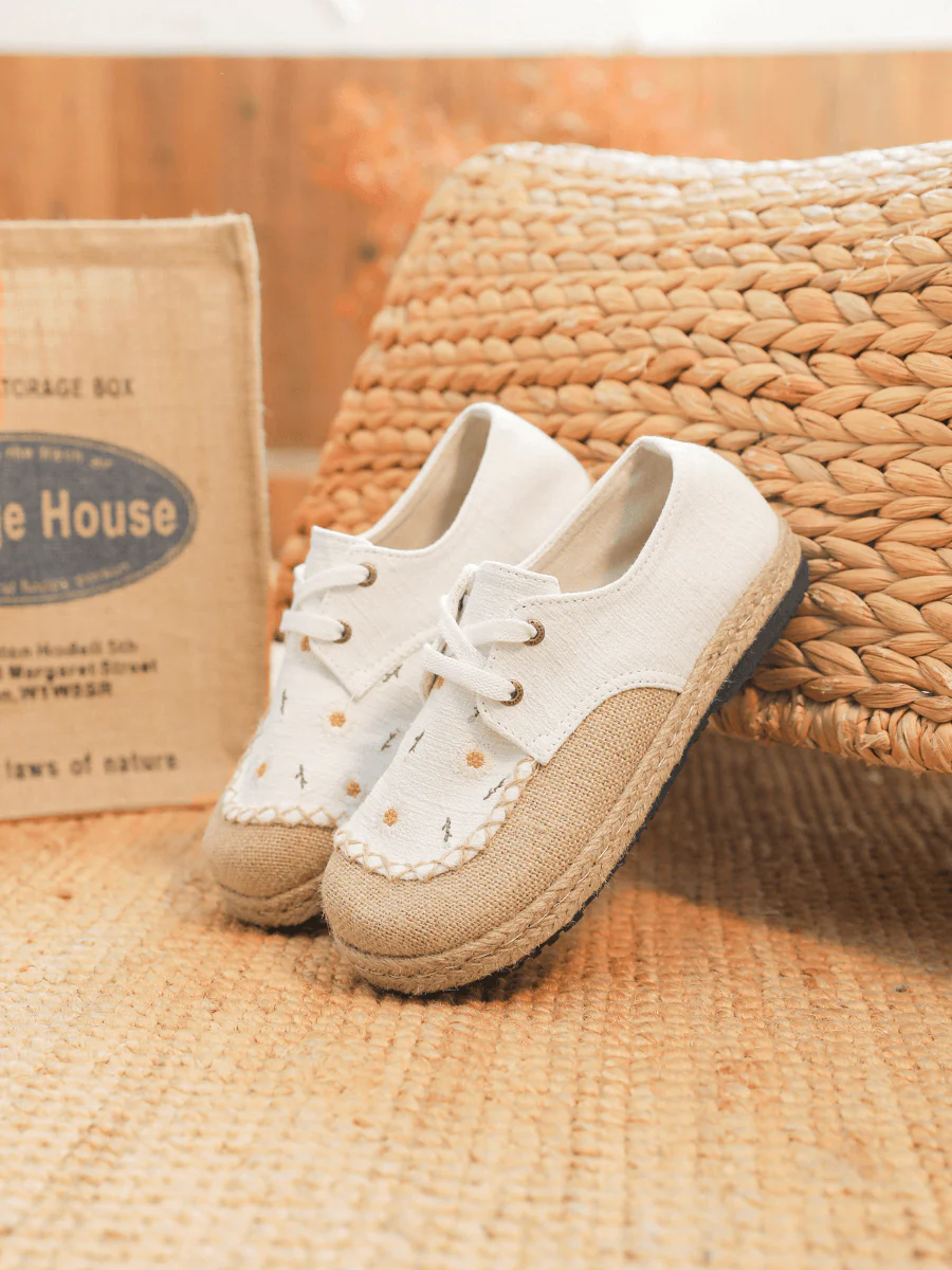 Cactus Rose | Irena Daisy Linen Espadrille - Cream - Image 5