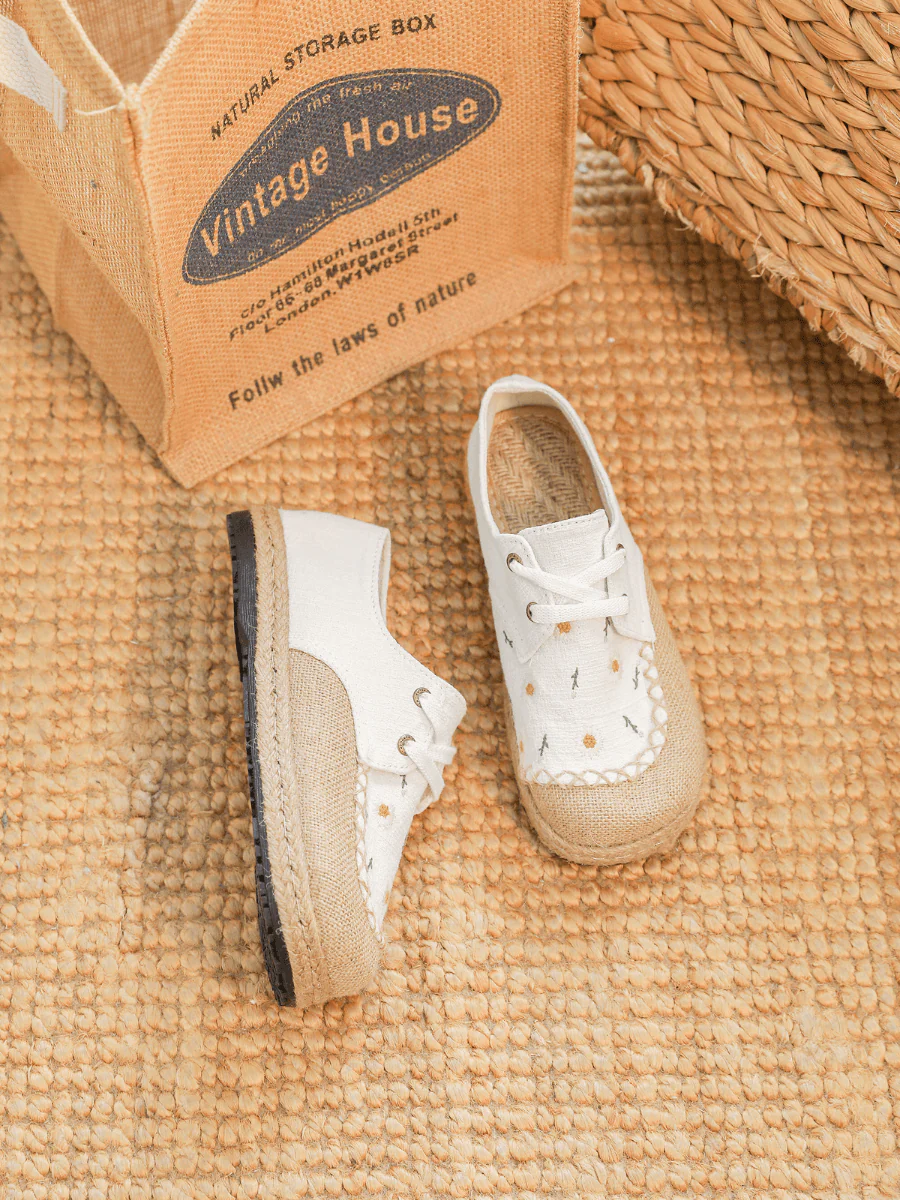 Cactus Rose | Irena Daisy Linen Espadrille - Cream - Image 6