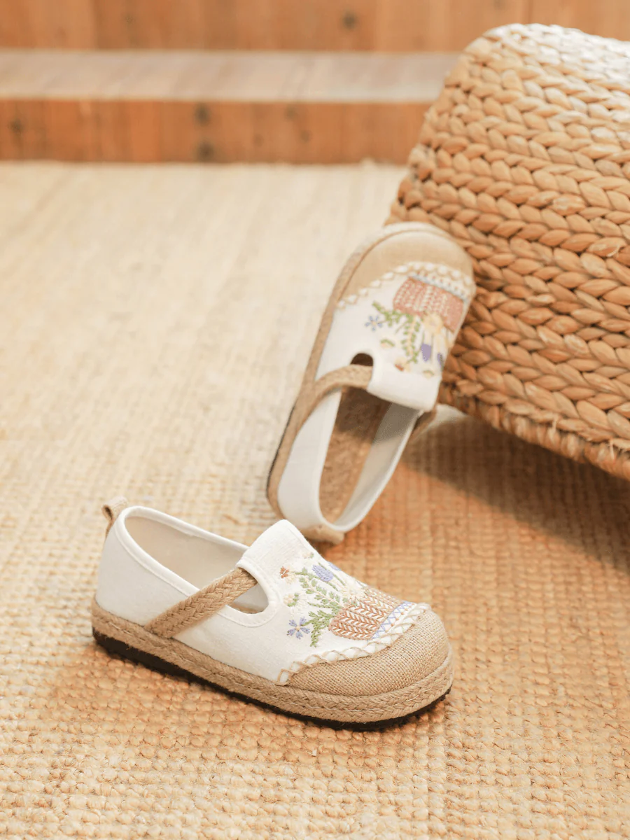 Cactus Rose | Kahului Embroidered Linen Espadrilles - Apricot - Image 6