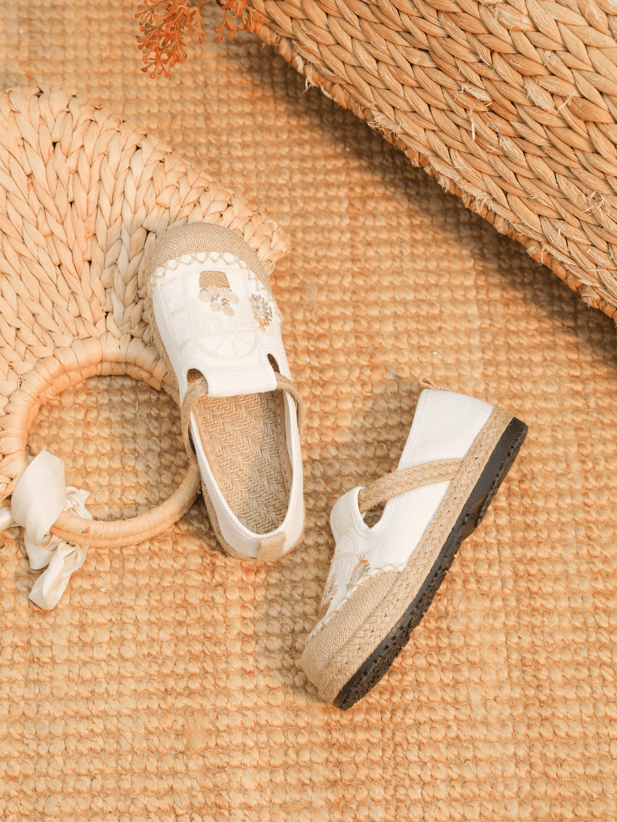 Cactus Rose | Kelilah Embroidered Linen Loafer - Apricot - Image 8