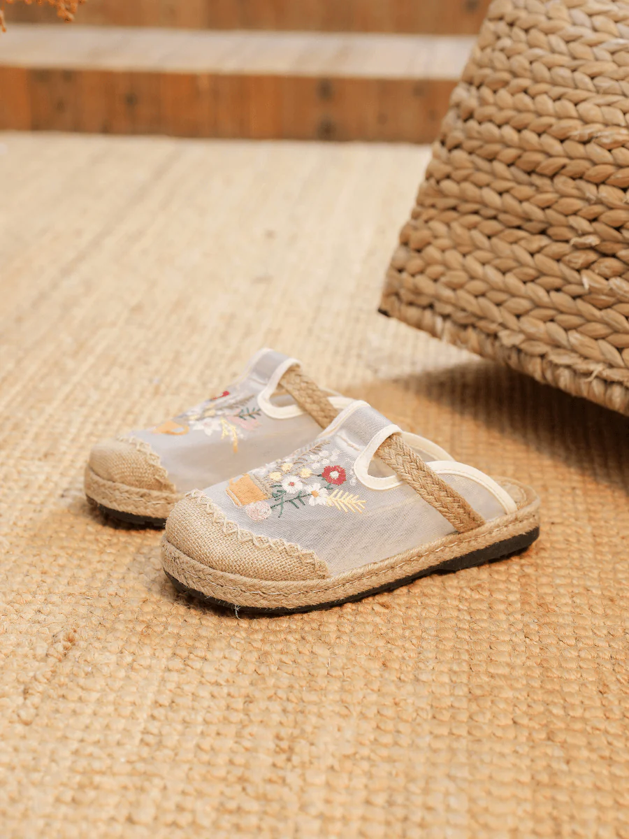 Cactus Rose | Kimora Embroidered Mesh Mules - Image 2
