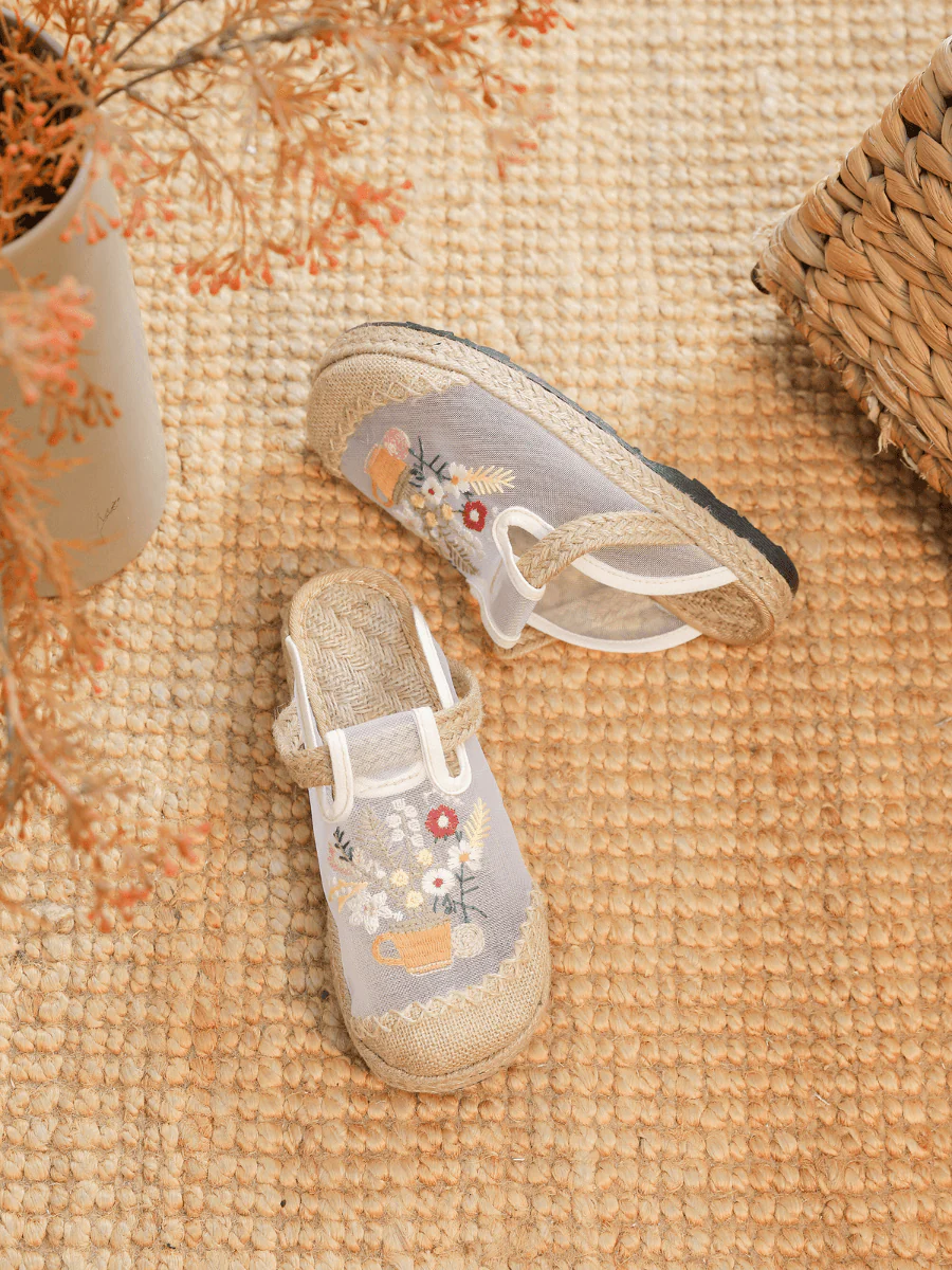 Cactus Rose | Kimora Embroidered Mesh Mules - Image 3