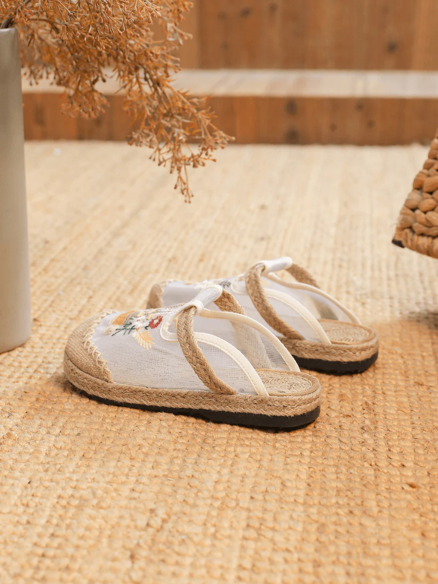 Cactus Rose | Kimora Embroidered Mesh Mules - Image 4