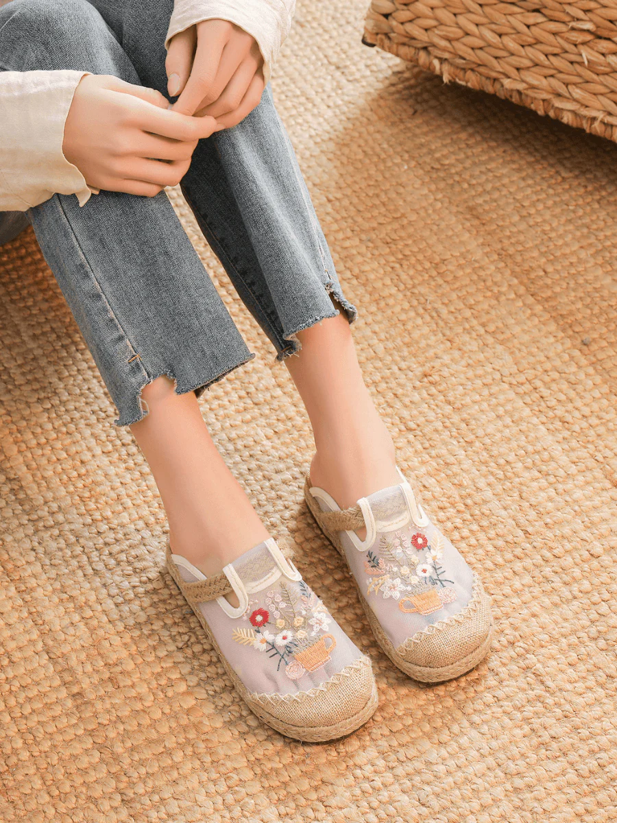 Cactus Rose | Kimora Embroidered Mesh Mules - Image 5