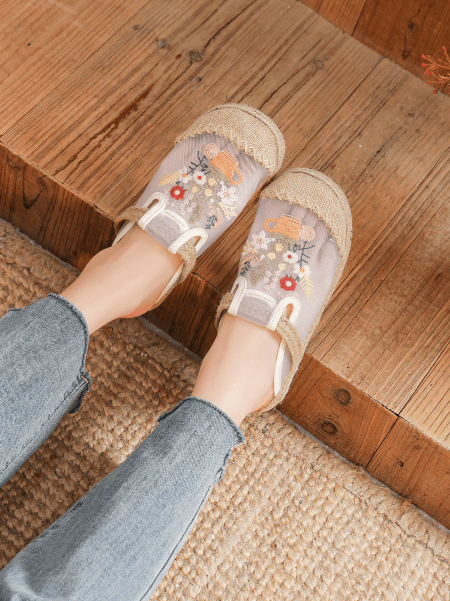 Cactus Rose | Kimora Embroidered Mesh Mules - Image 8