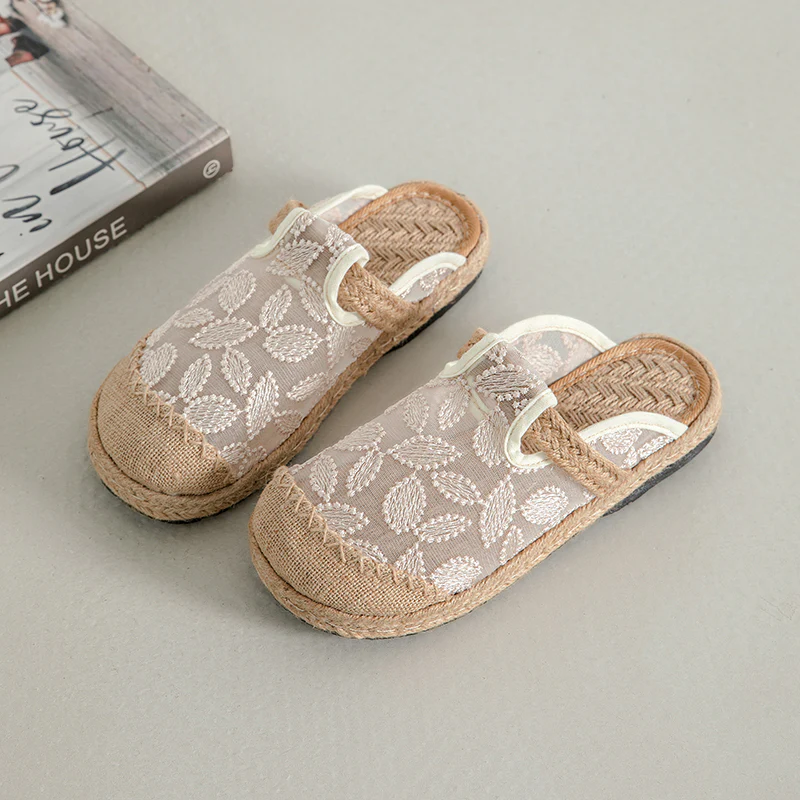 Cactus Rose | Picturesque linen Mesh Mule - Image 2
