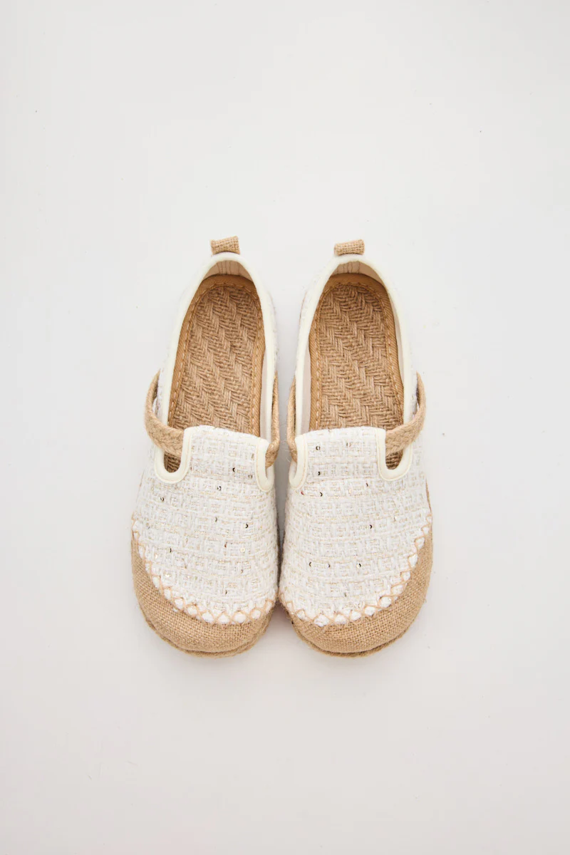 Cactus Rose | Renata Sparkle Linen Espadrilles - Cream - Image 7