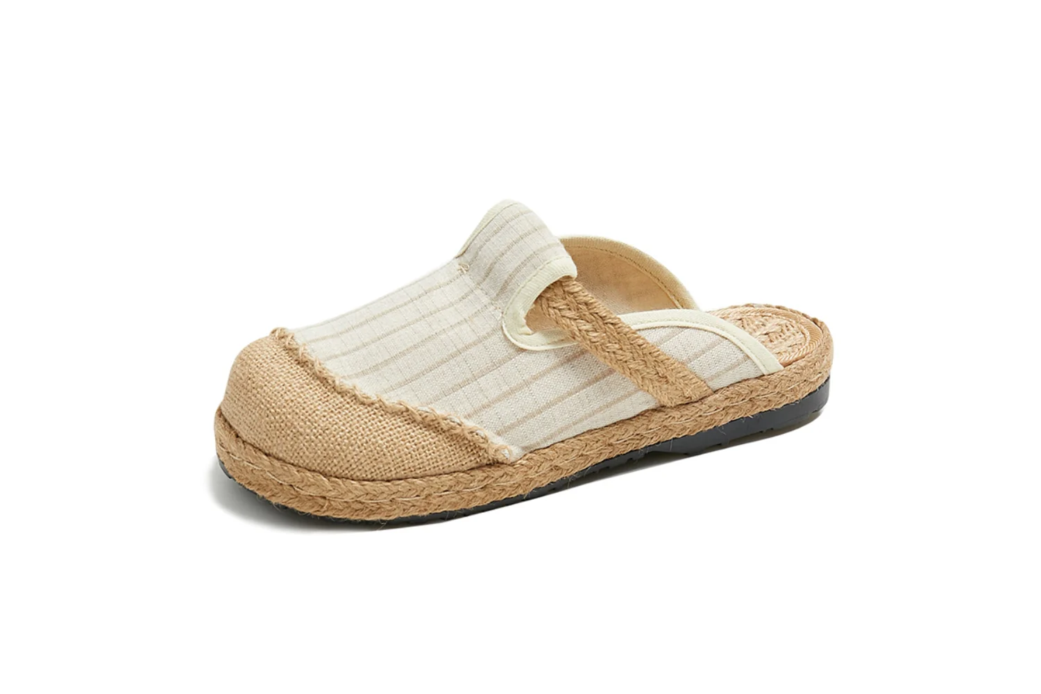 Cactus Rose |Stripe Strap-Accent Linen Mules Epadrilles - Women - Image 6