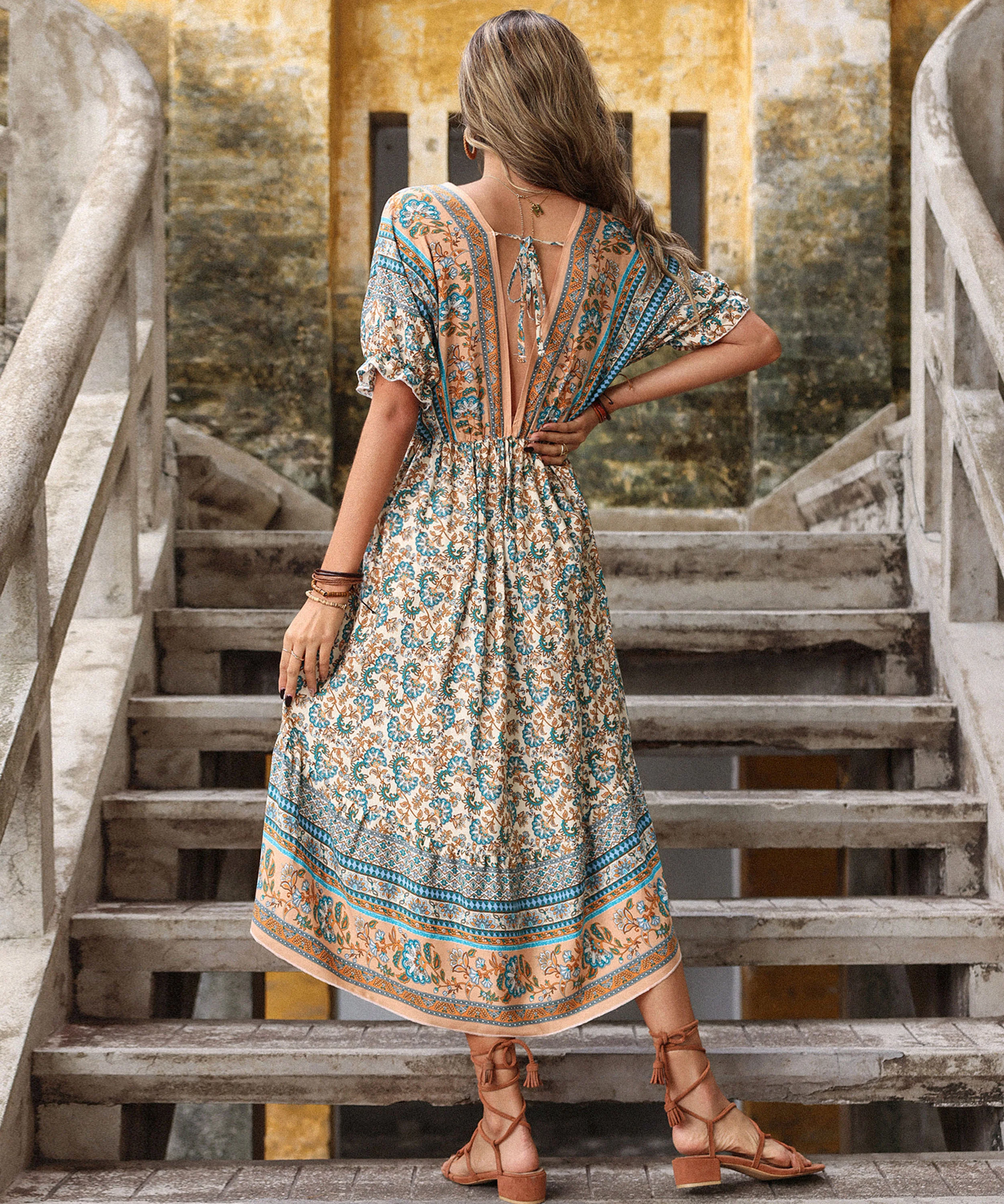 CADENA MIDI DRESS - APRICOT - Image 3