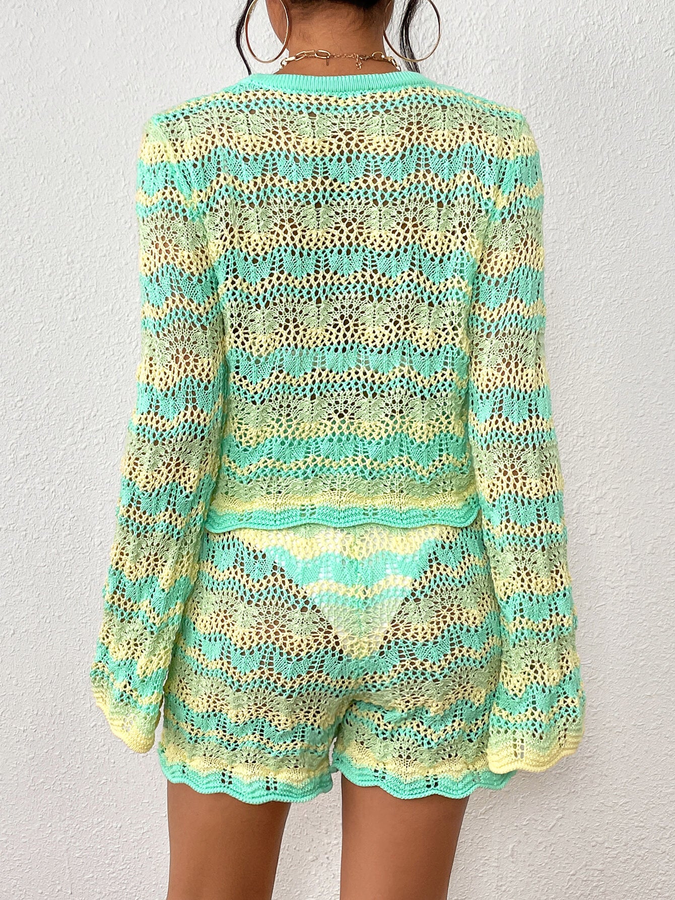 Cali Knit Crochet Matching Set - Green - Image 3