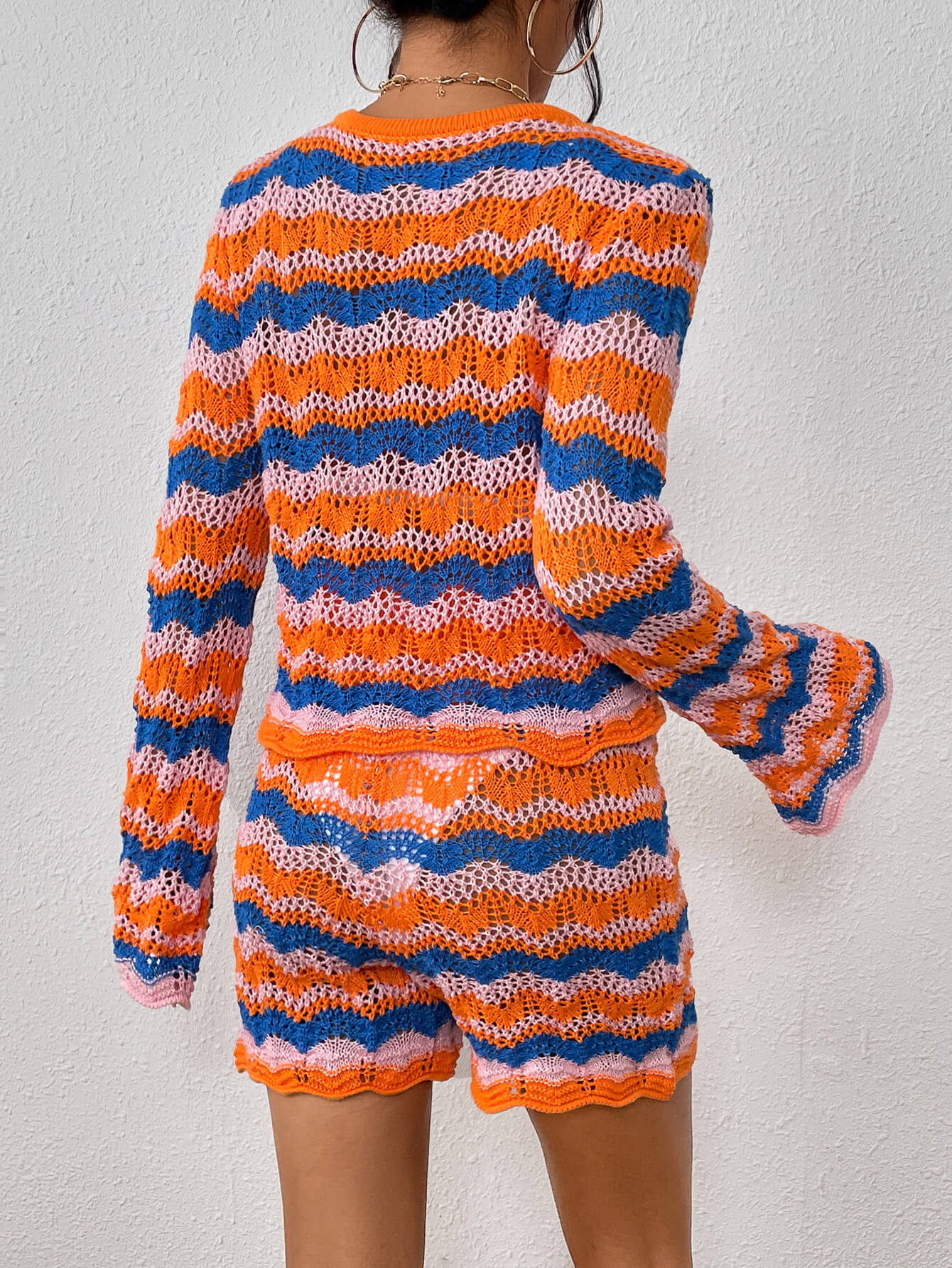 Cali Knit Crochet Matching Set - Orange - Image 3