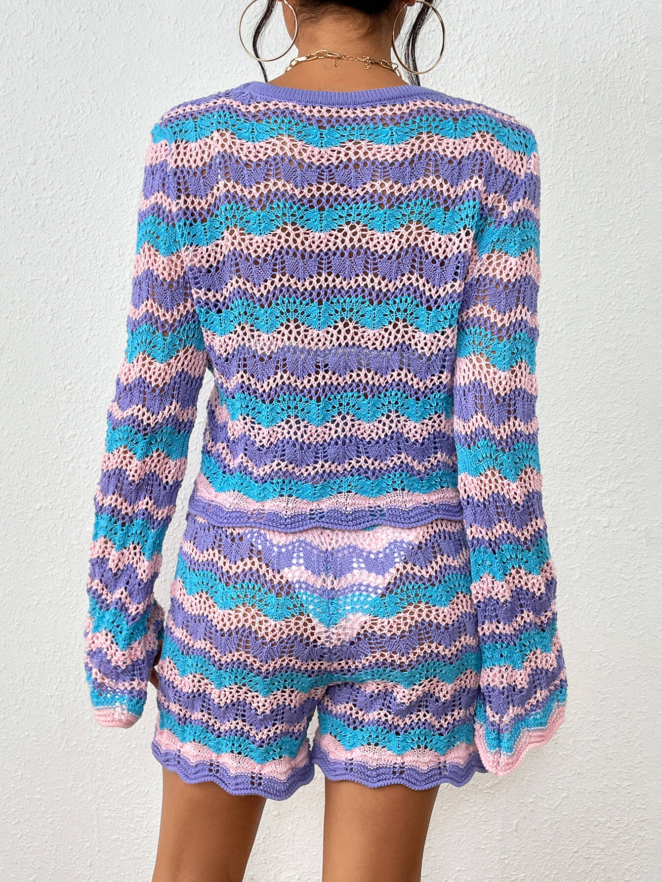 Cali Knit Crochet Matching Set - Purple - Image 4