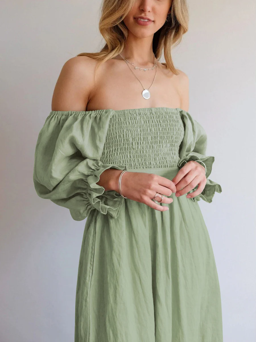 CALL IT LOVE TWO WAY TIERED MIDI DRESS - SAGE - Image 3