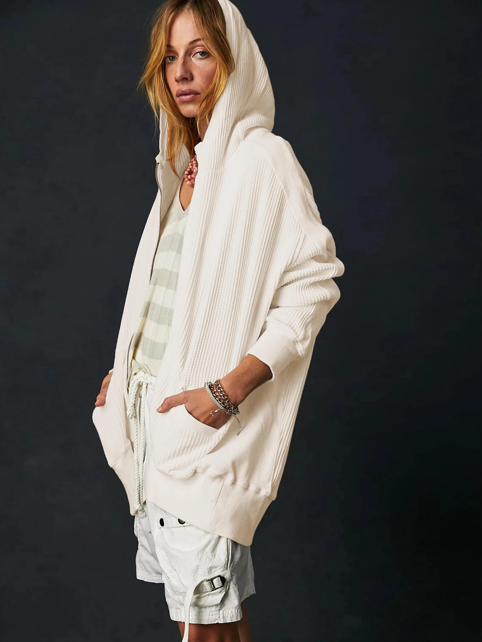 Campfire Hoodie Jacket - Cream - Image 2