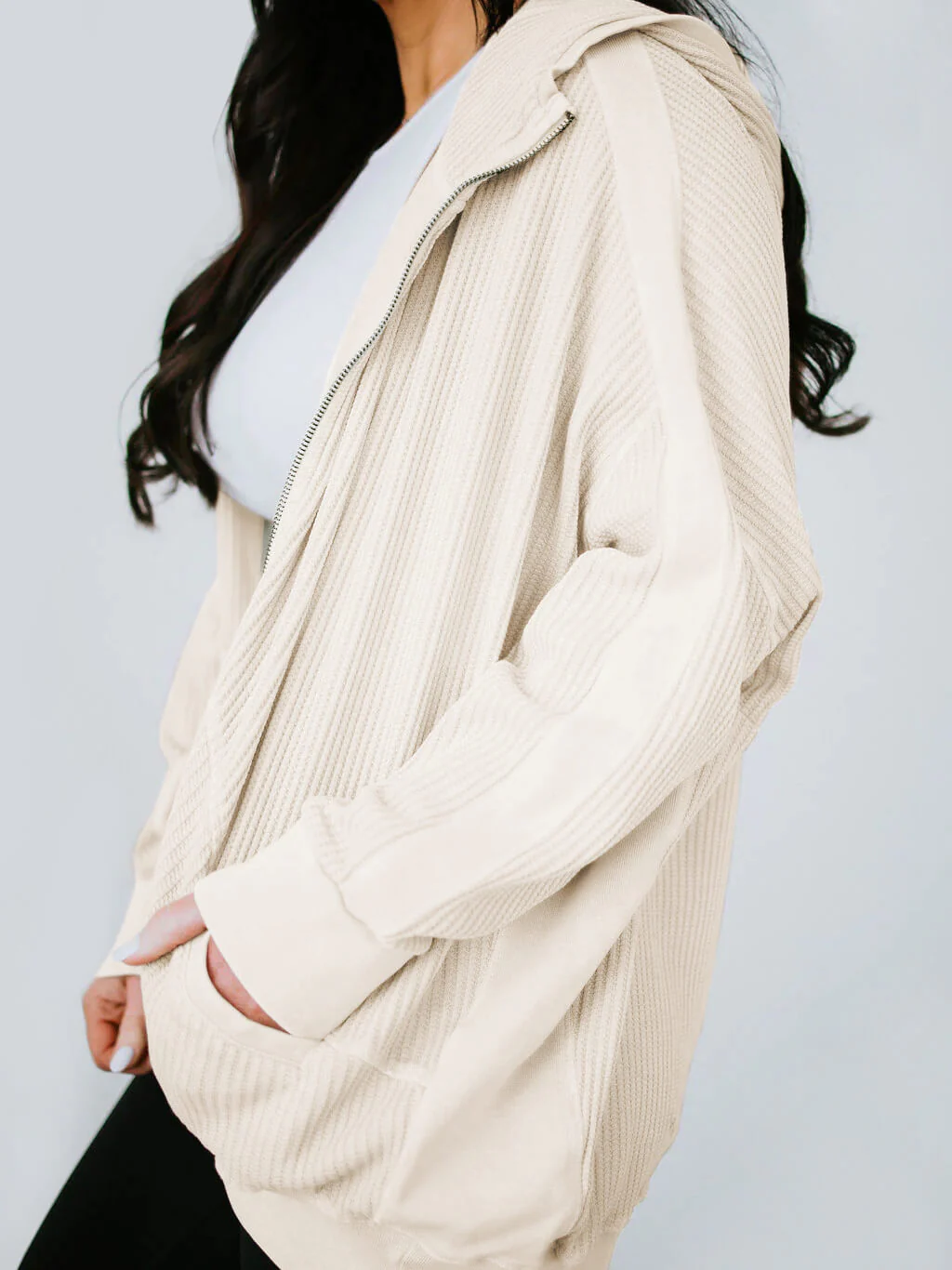Campfire Hoodie Jacket - Cream - Image 5