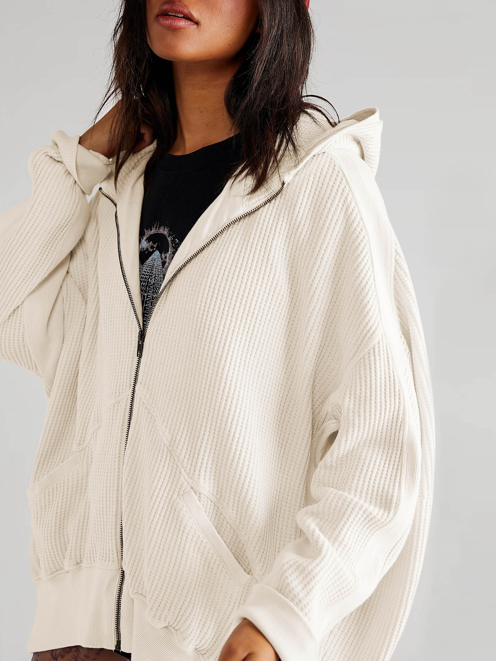Campfire Hoodie Jacket - Cream - Image 6