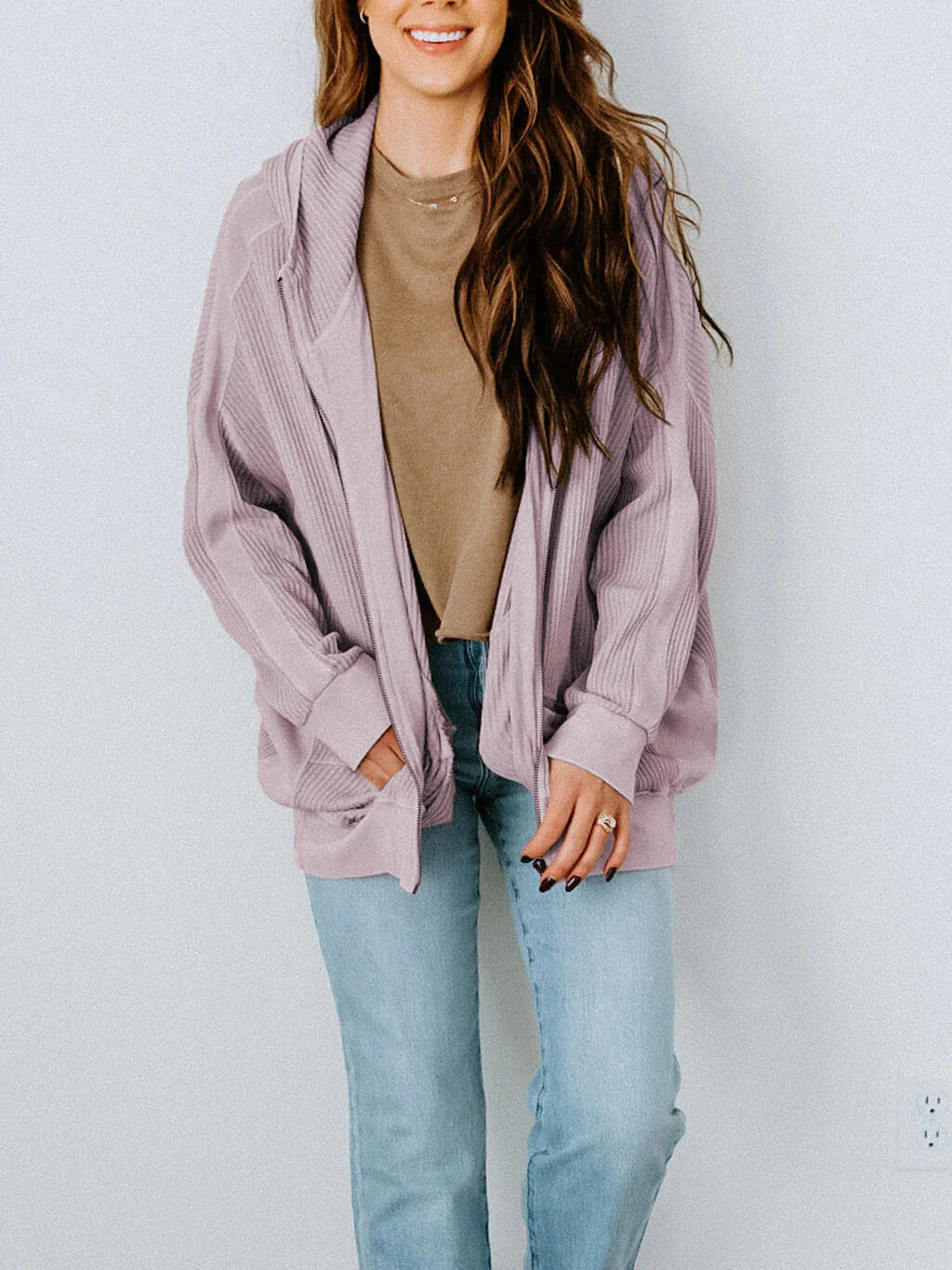 Campfire Hoodie Jacket - Mauve - Image 2