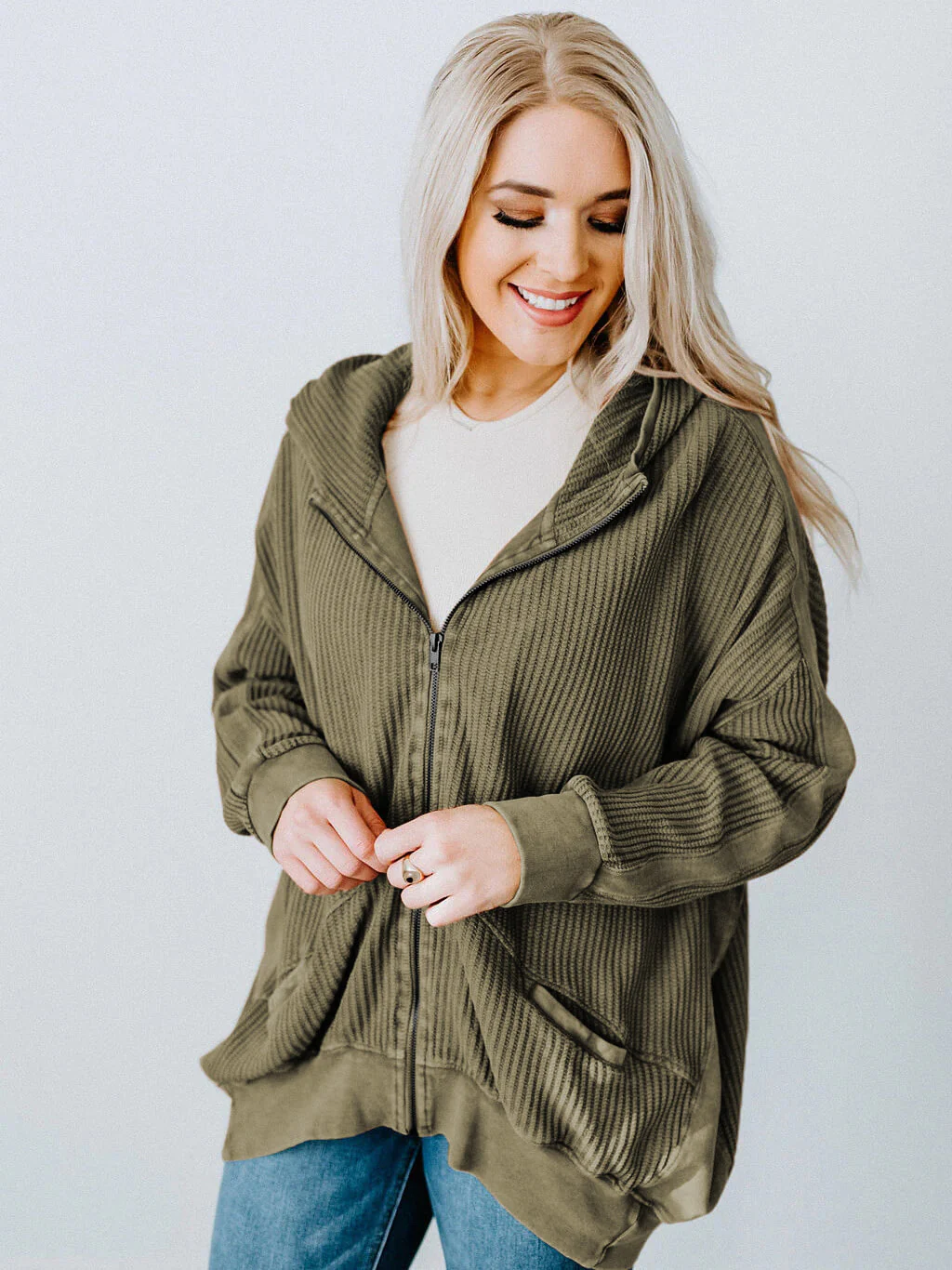 Campfire Hoodie Jacket - Olive - Image 5