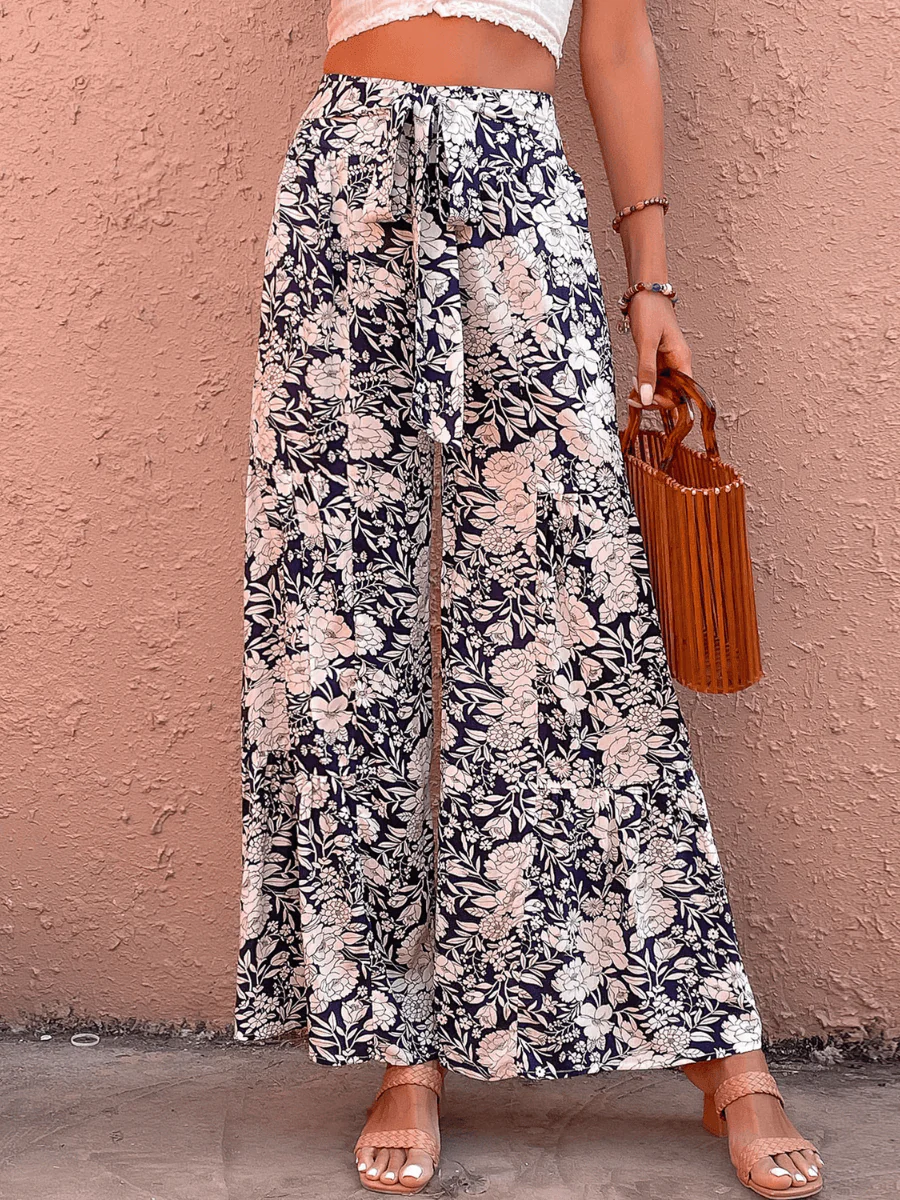 Cancun Printed Wide Leg Belted Pant - Image 5