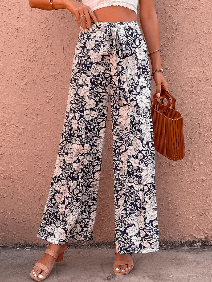 Cancun Printed Wide Leg Belted Pant - Image 6