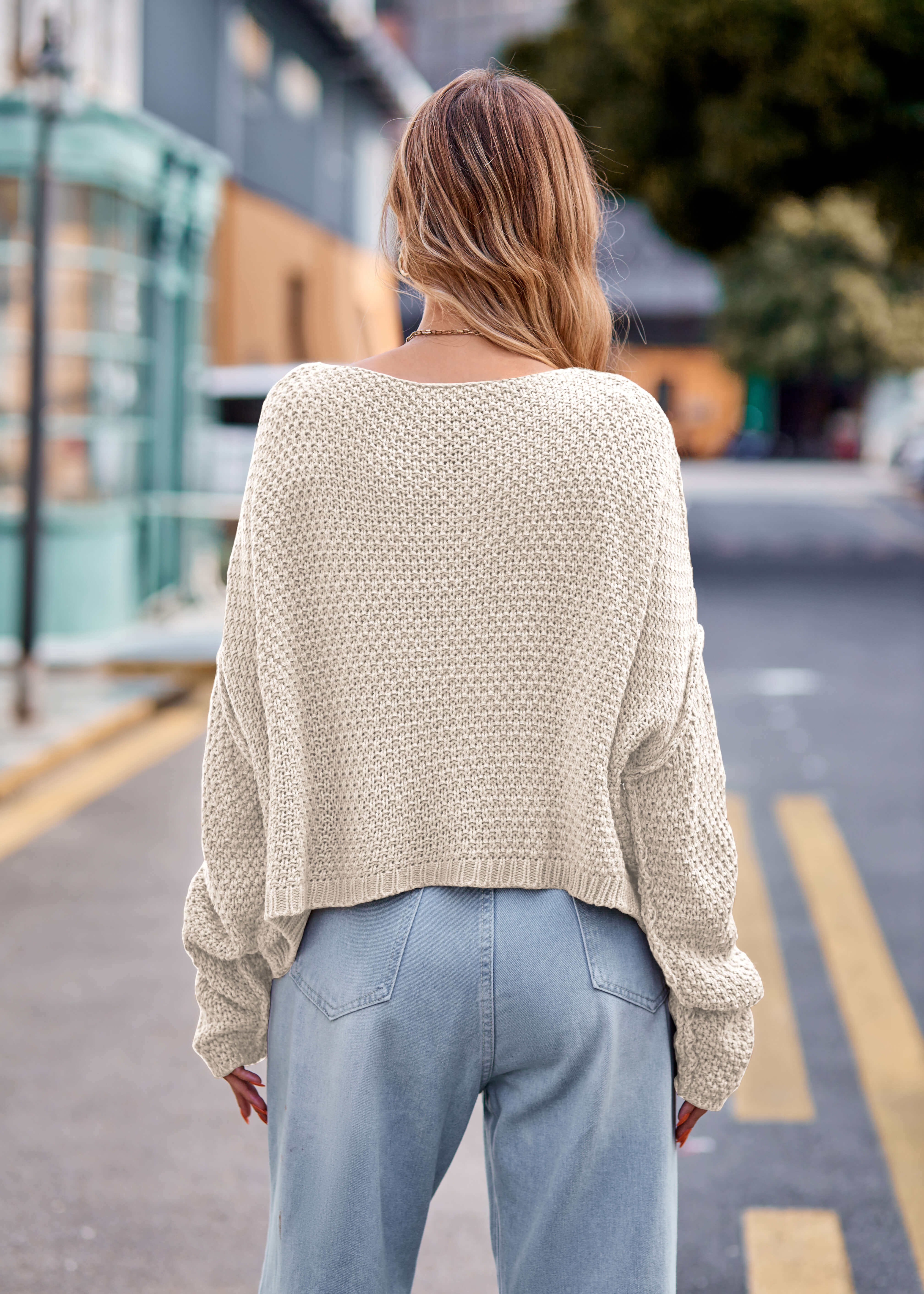 Carlton Cable Knit Sweater - Beige - Image 5