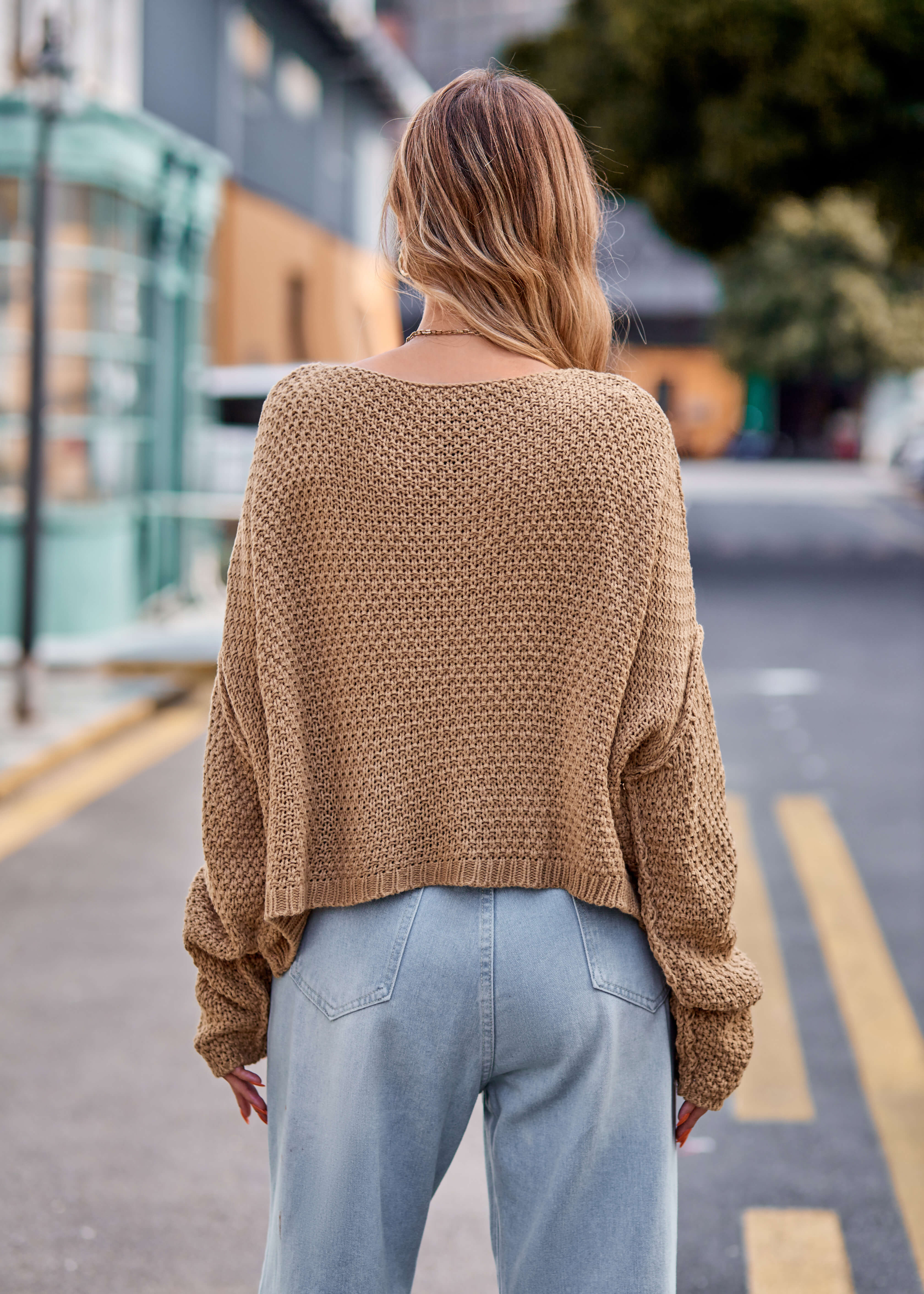 Carlton Cable Knit Sweater - Khaki - Image 3