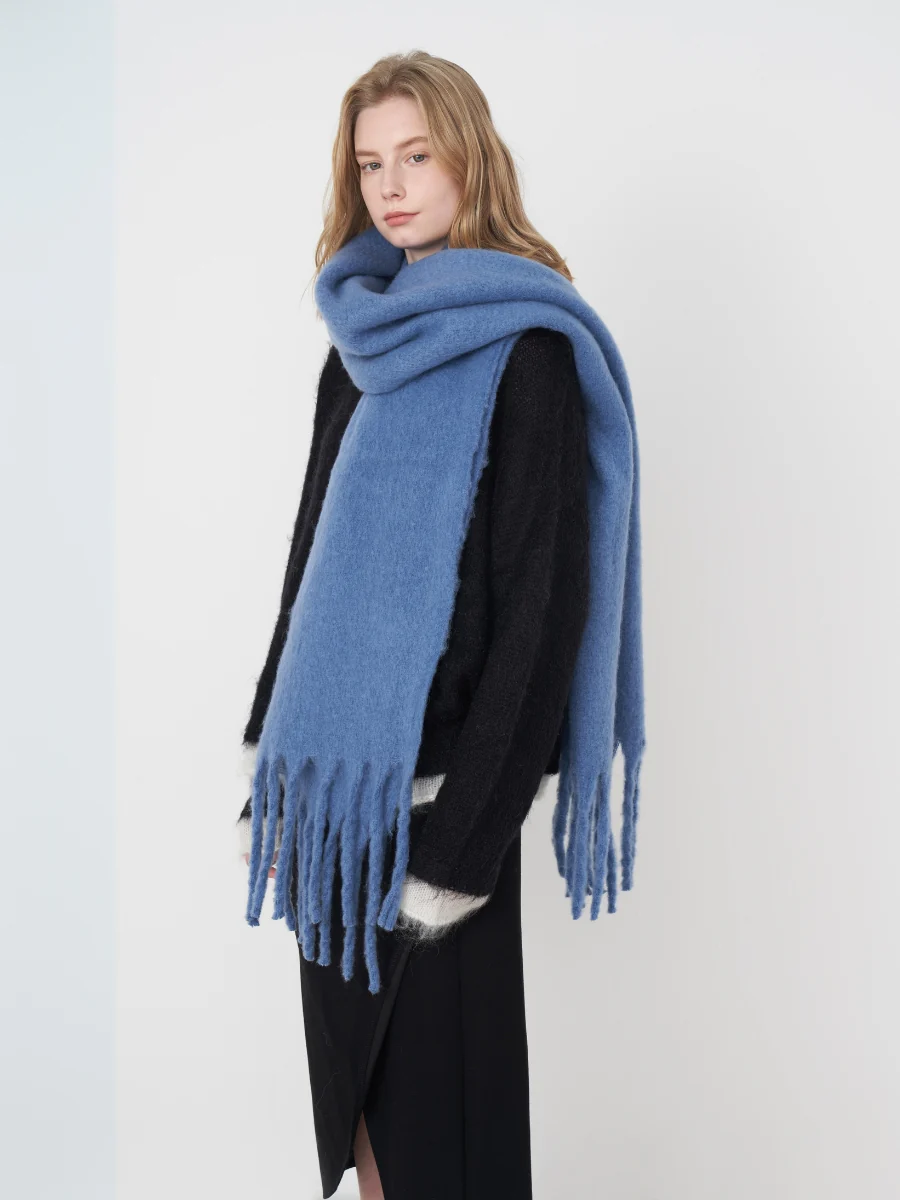 Catalog Tassel Blanket Scarf - Blue - Image 2
