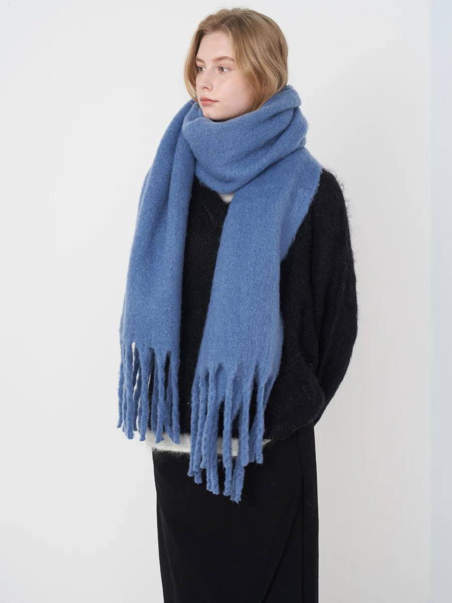 Catalog Tassel Blanket Scarf - Blue - Image 3