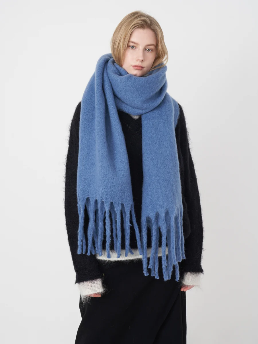 Catalog Tassel Blanket Scarf - Blue - Image 5