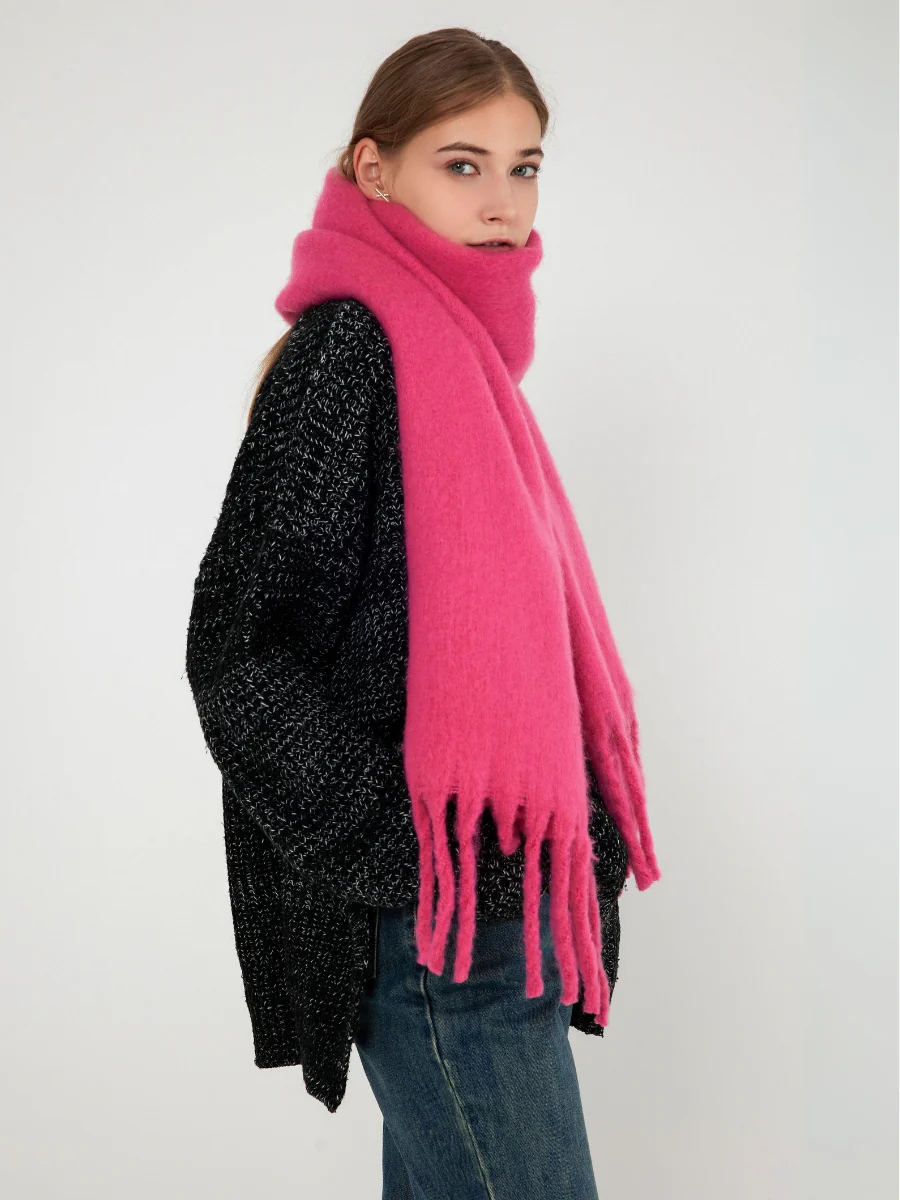 Catalog Tassel Blanket Scarf - Fuchsia - Image 6