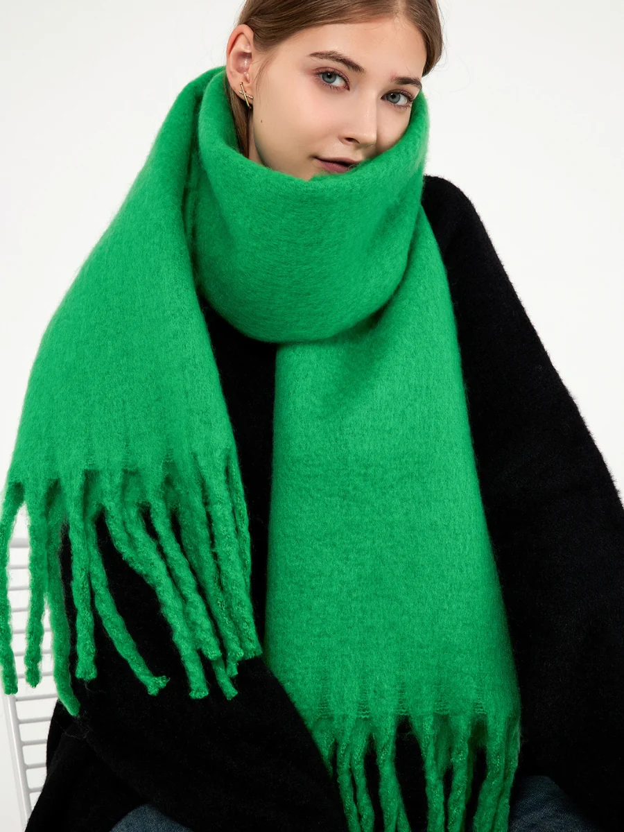 Catalog Tassel Blanket Scarf - Green - Image 3