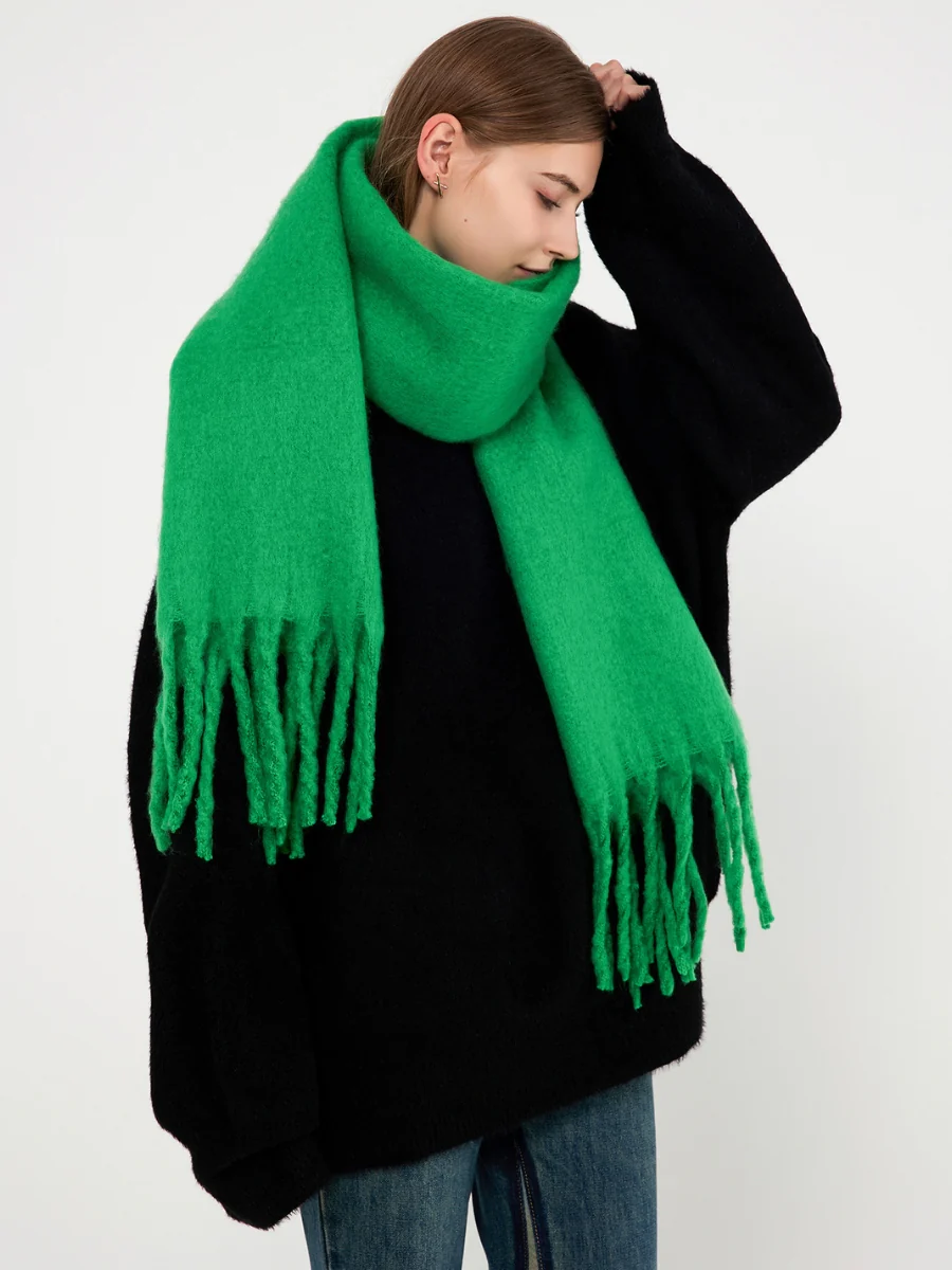 Catalog Tassel Blanket Scarf - Green - Image 4