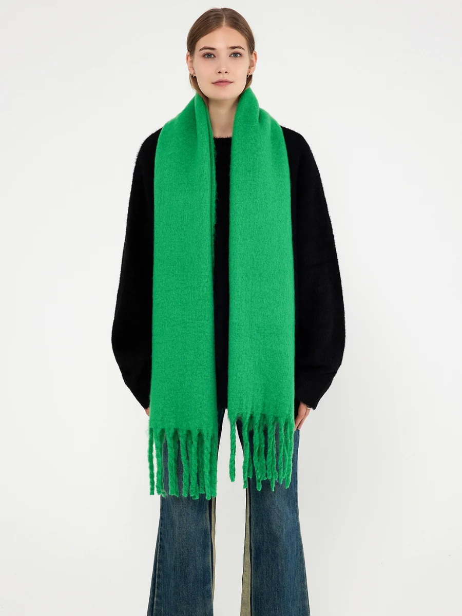 Catalog Tassel Blanket Scarf - Green - Image 6