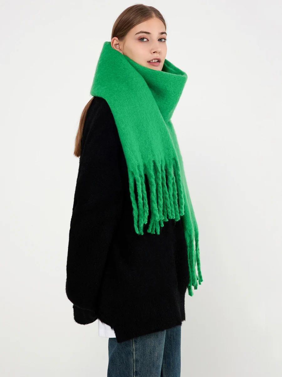 Catalog Tassel Blanket Scarf - Green - Image 7