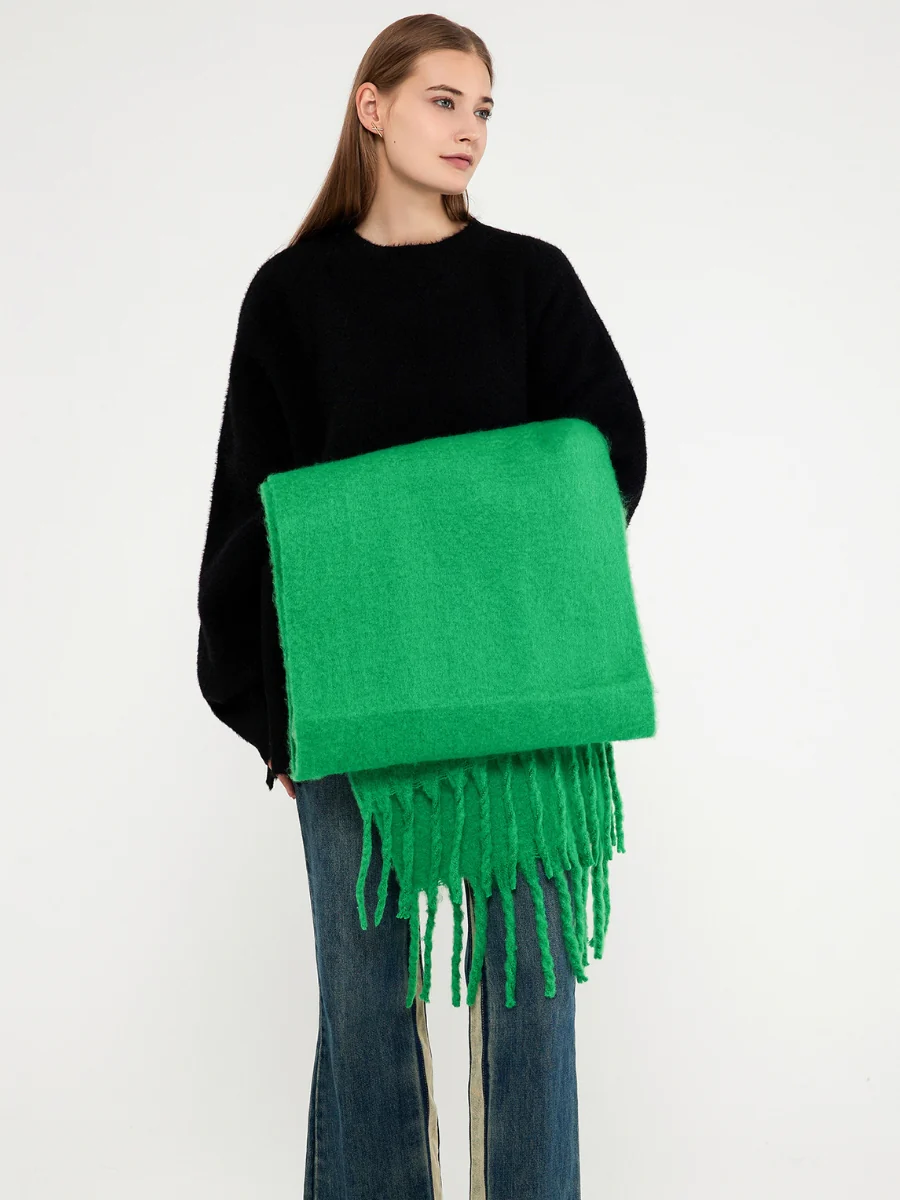 Catalog Tassel Blanket Scarf - Green - Image 8