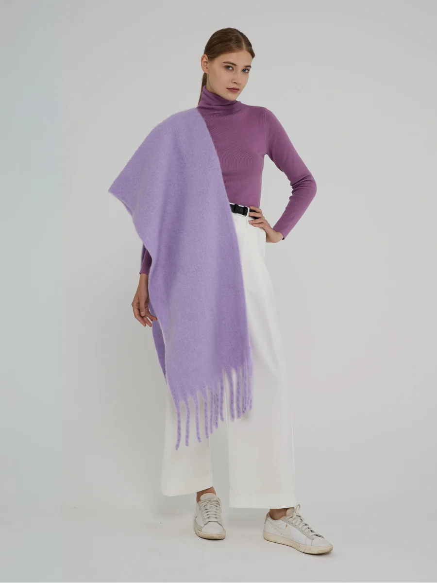 Catalog Tassel Blanket Scarf - Lavender - Image 2