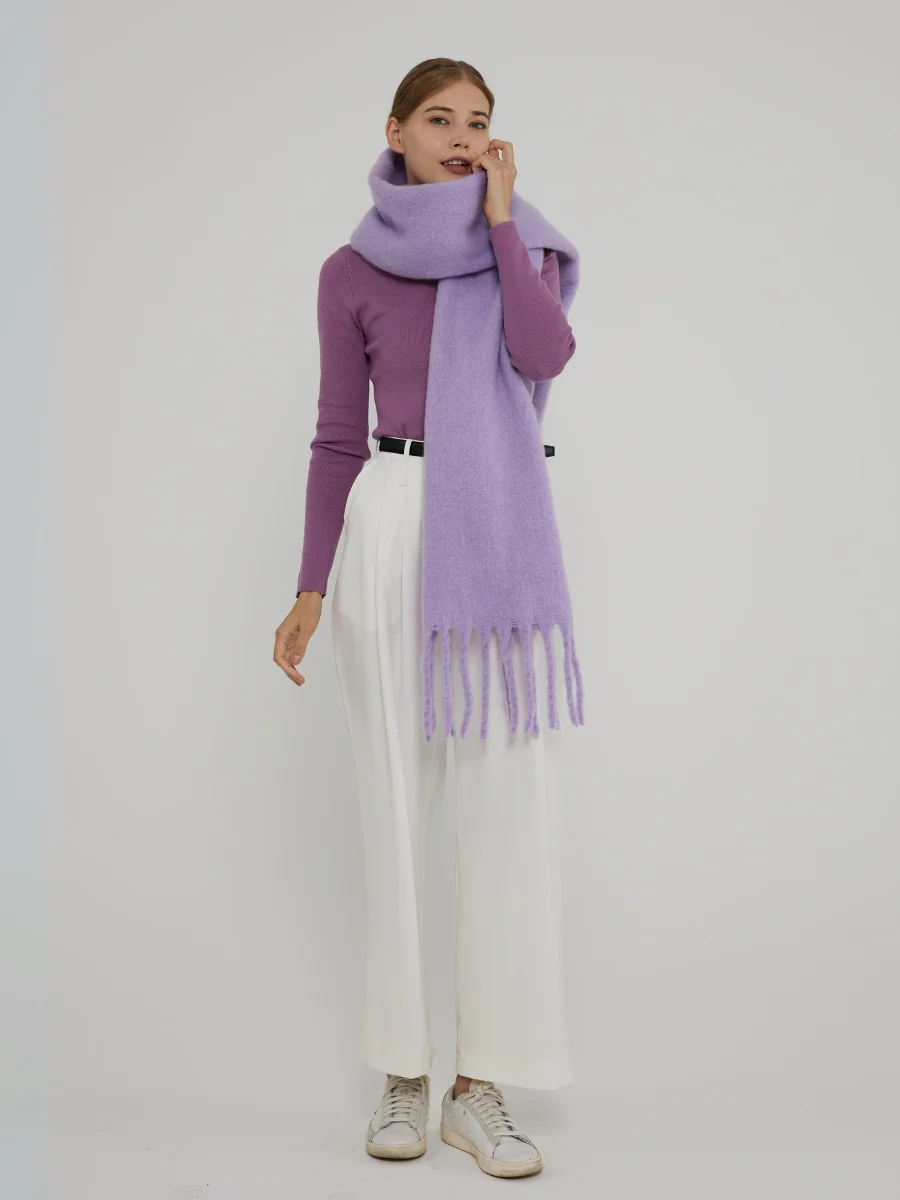Catalog Tassel Blanket Scarf - Lavender - Image 4