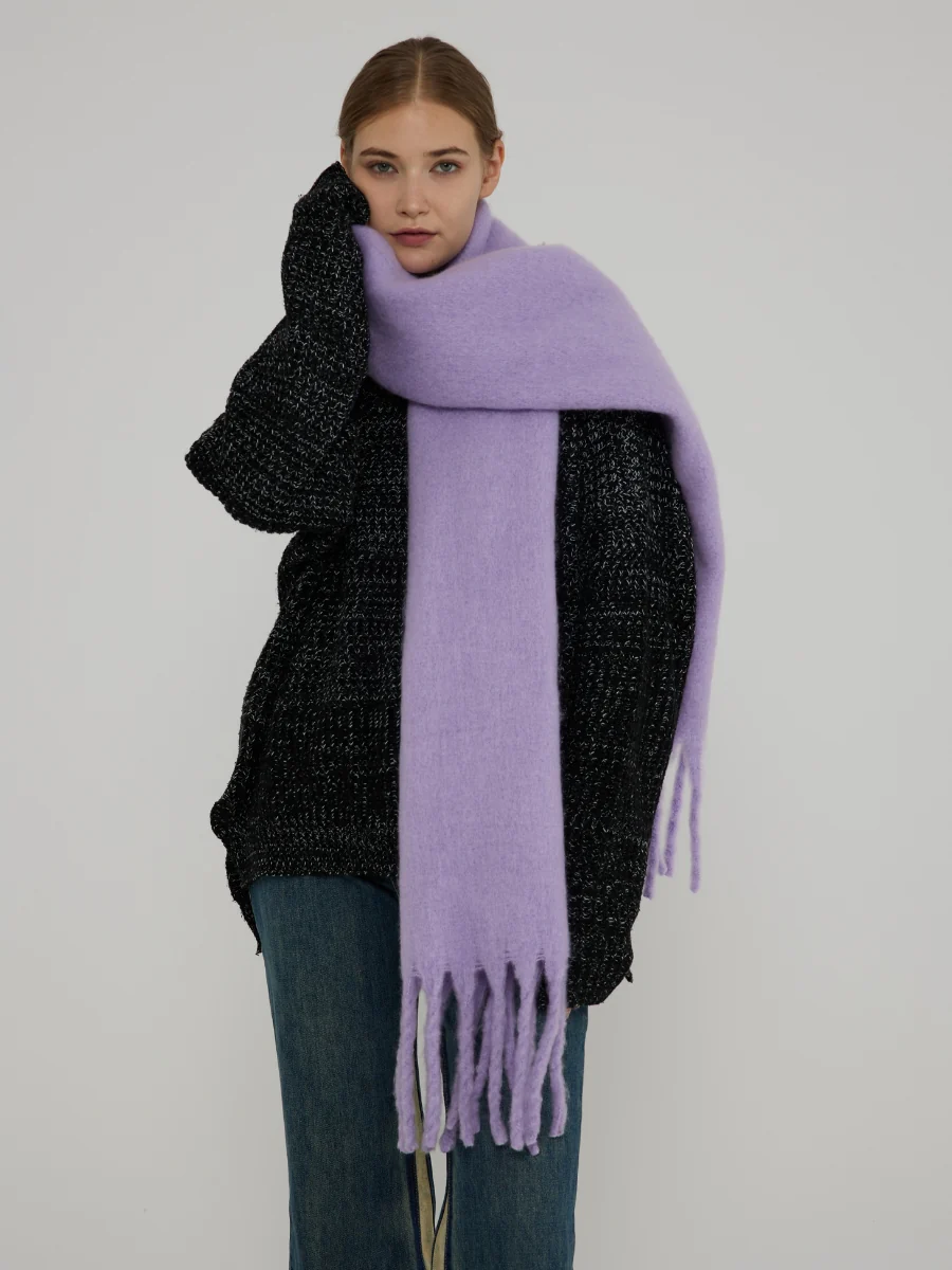 Catalog Tassel Blanket Scarf - Lavender - Image 5