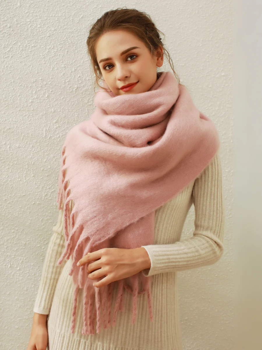 Catalog Tassel Blanket Scarf - Pink - Image 2
