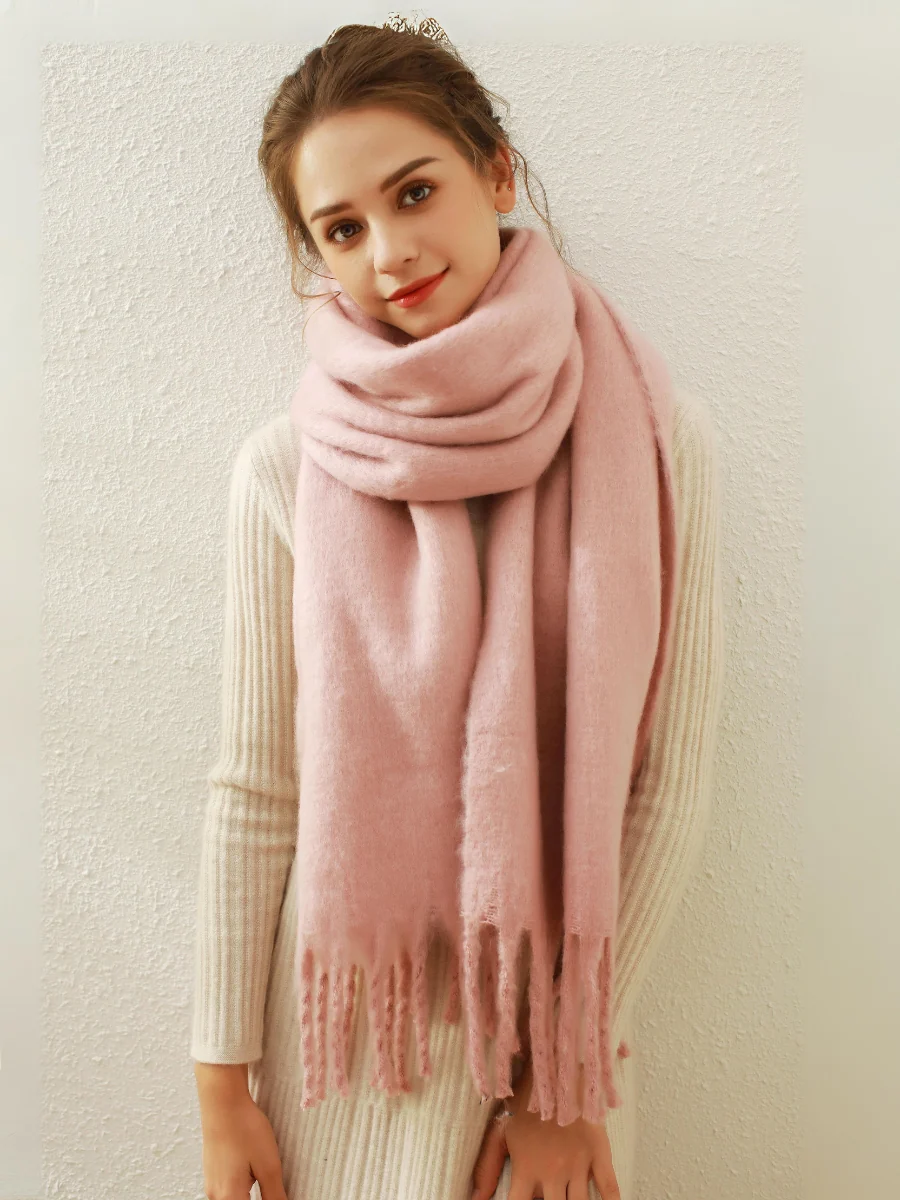 Catalog Tassel Blanket Scarf - Pink - Image 3