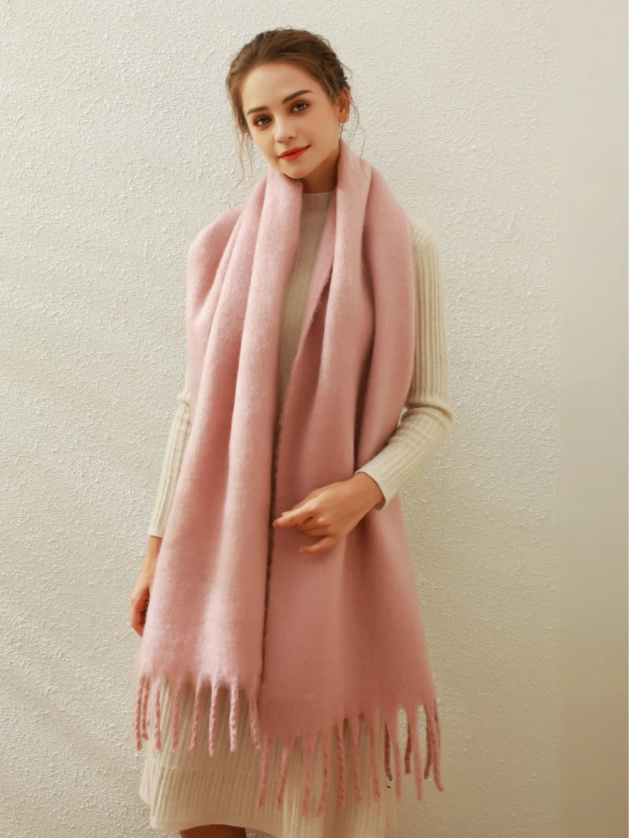 Catalog Tassel Blanket Scarf - Pink - Image 4