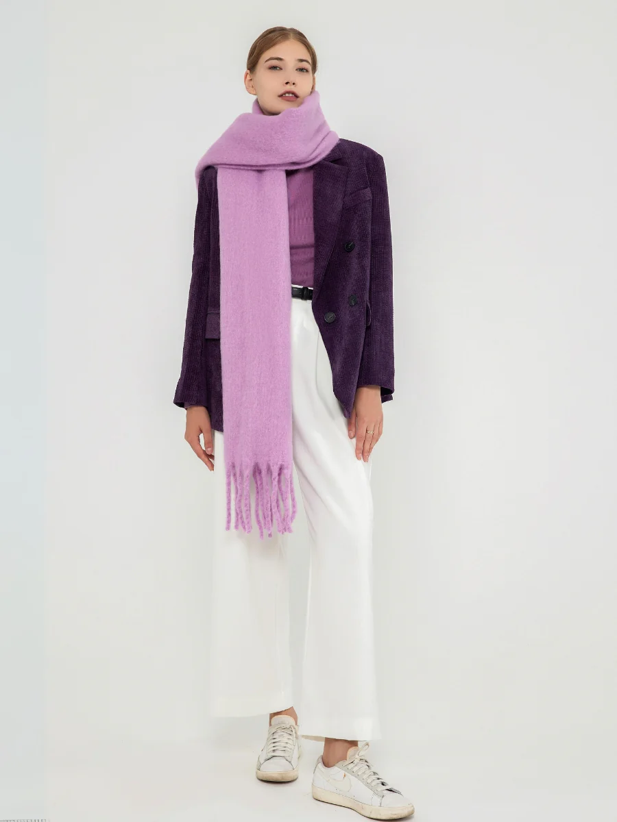 Catalog Tassel Blanket Scarf - Purple - Image 2