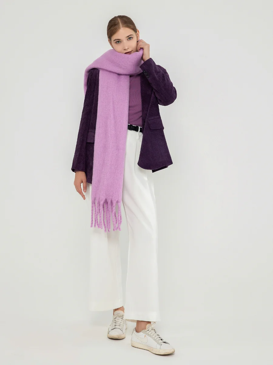 Catalog Tassel Blanket Scarf - Purple - Image 3