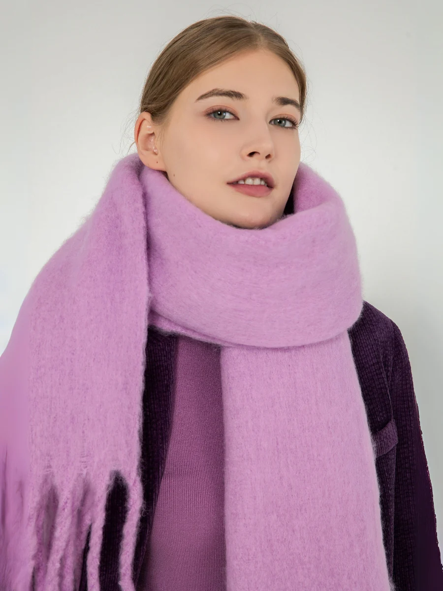 Catalog Tassel Blanket Scarf - Purple - Image 4
