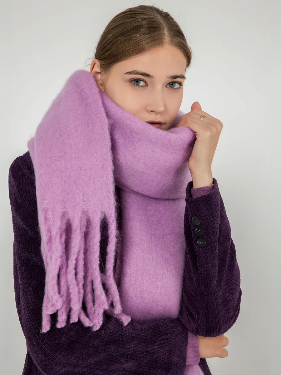 Catalog Tassel Blanket Scarf - Purple - Image 5