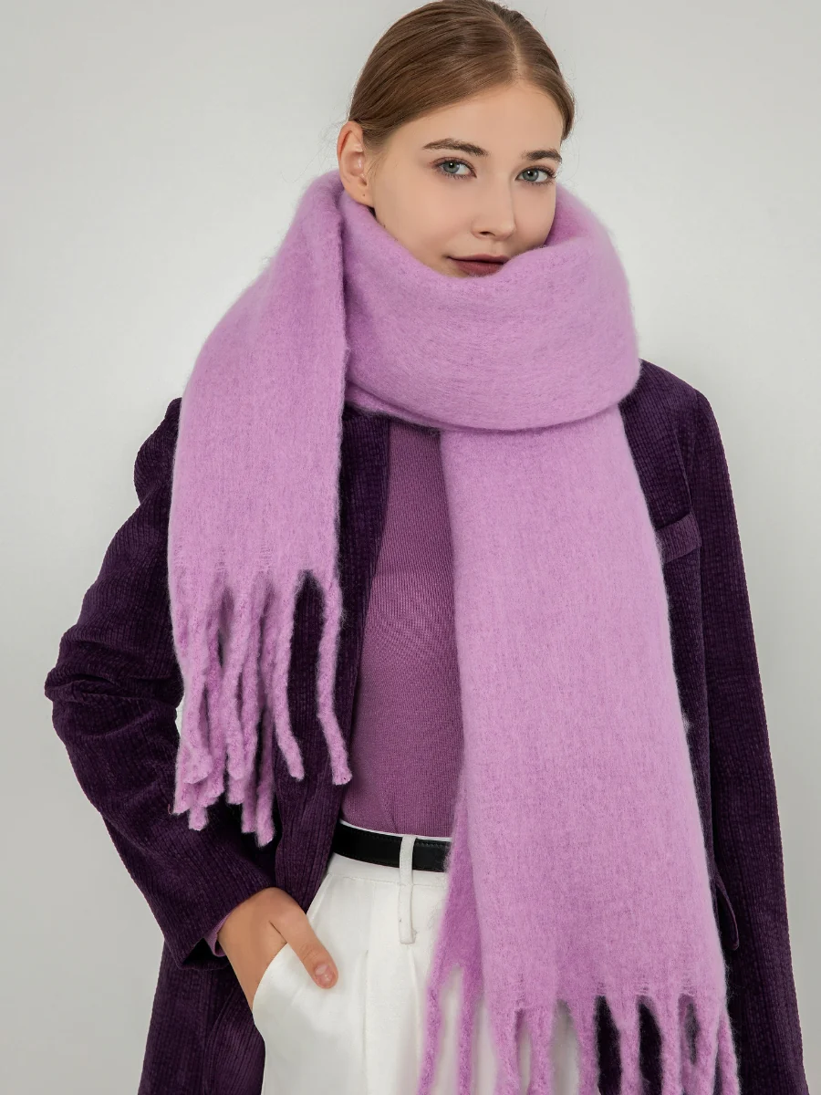 Catalog Tassel Blanket Scarf - Purple - Image 6