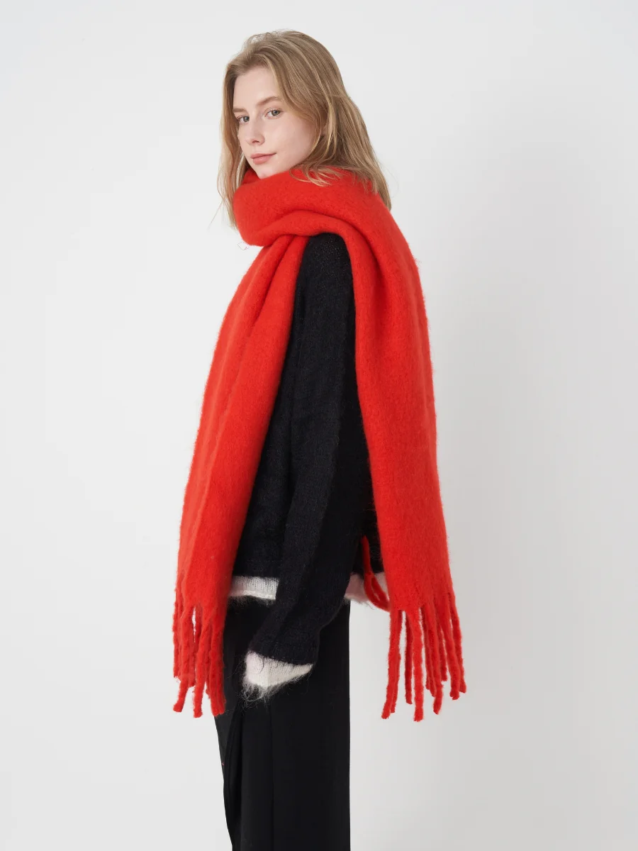 Catalog Tassel Blanket Scarf - Red - Image 3
