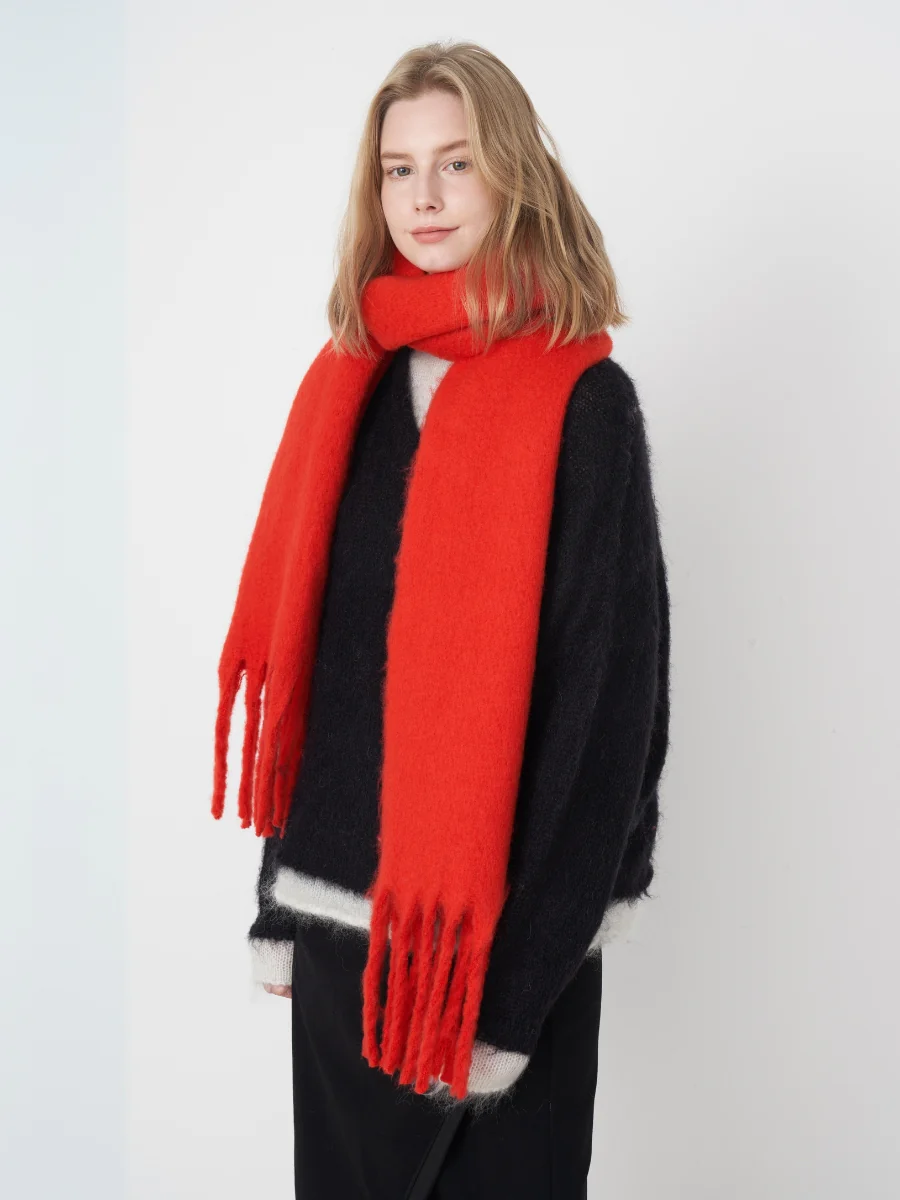 Catalog Tassel Blanket Scarf - Red - Image 4