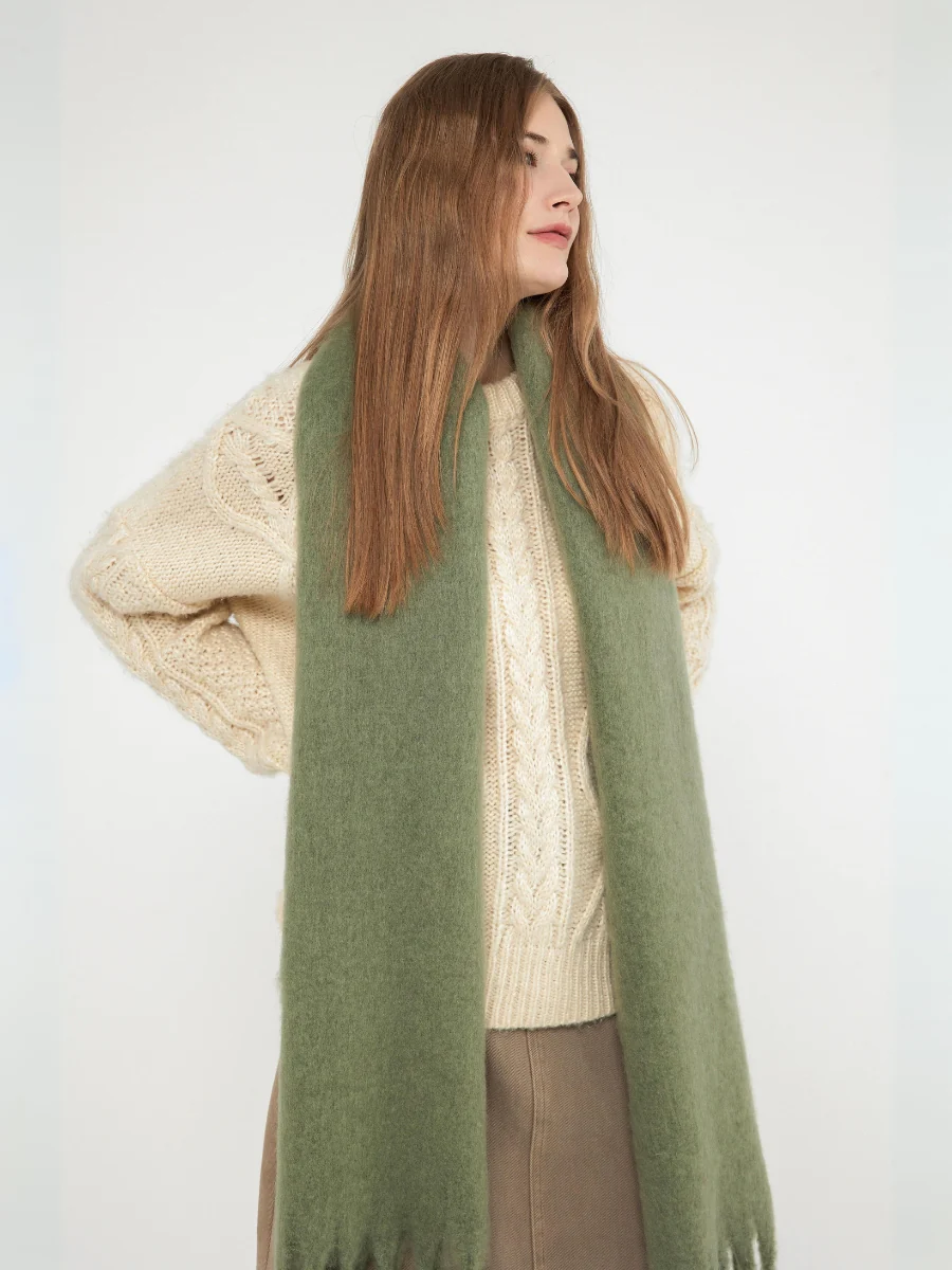 Catalog Tassel Blanket Scarf - Sage - Image 3