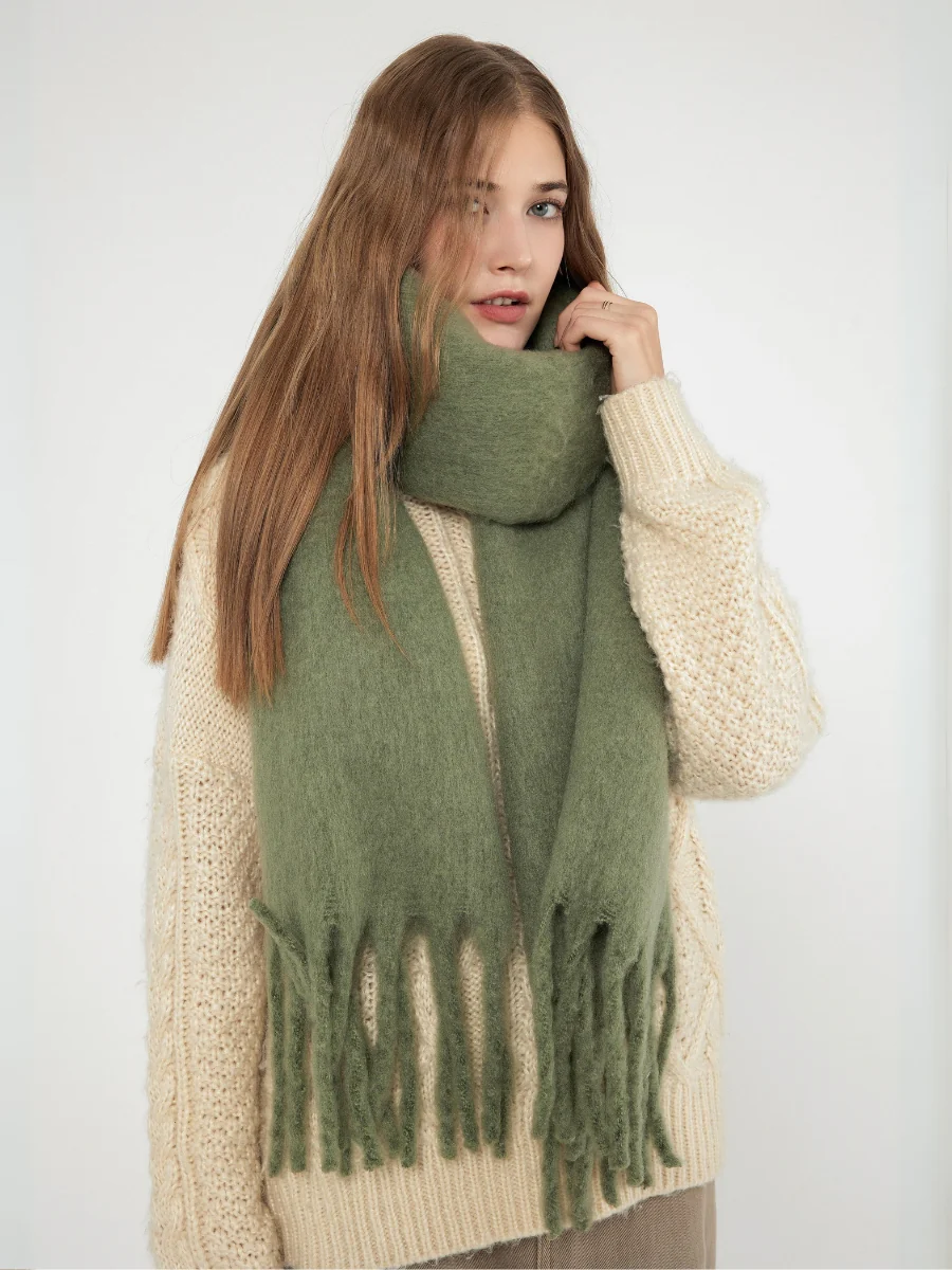 Catalog Tassel Blanket Scarf - Sage - Image 4